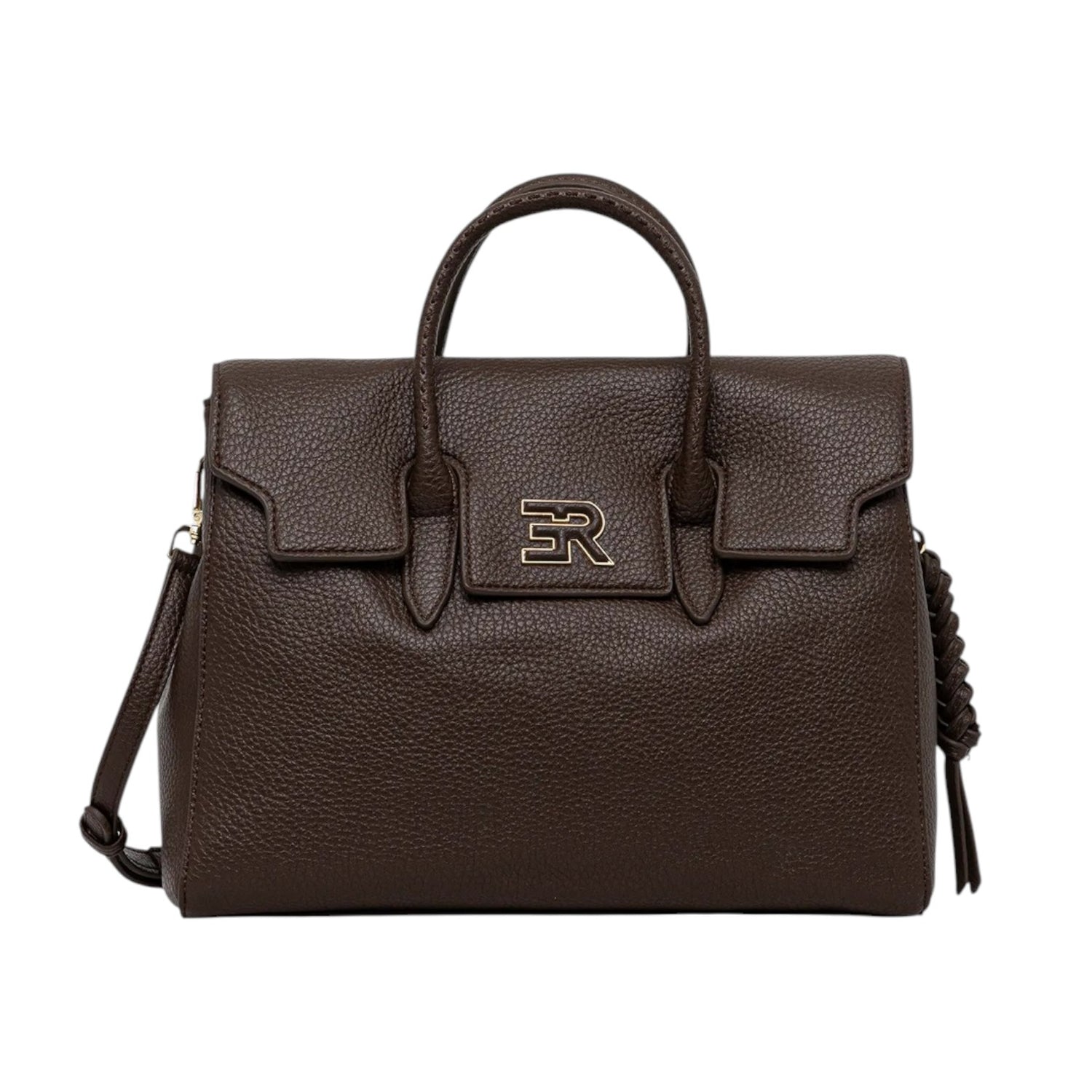 Ermanno Scervino Borsa a Mano Donna in Ecopelle Martellata Moro con Tracolla