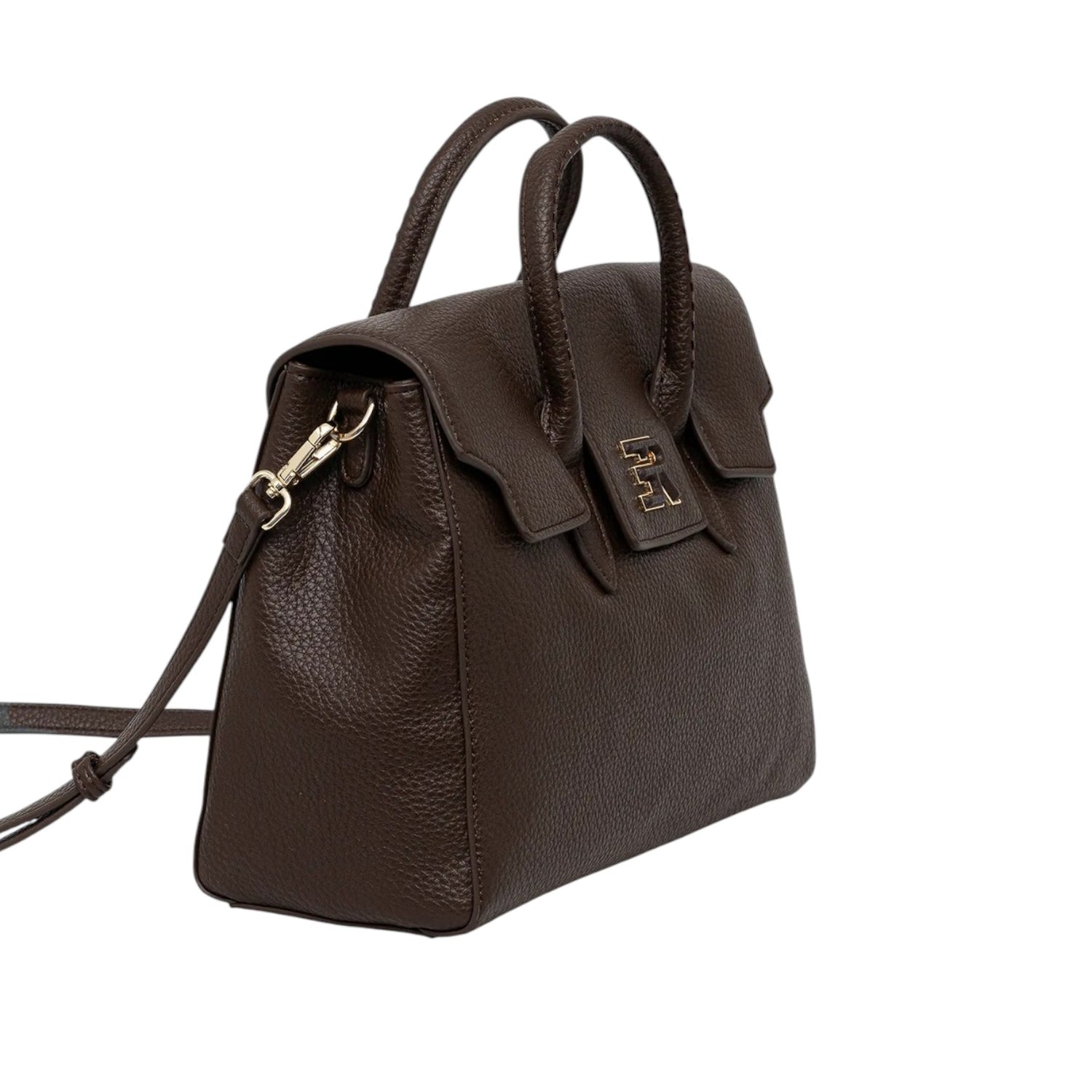 Ermanno Scervino Borsa a Mano Donna in Ecopelle Martellata Moro con Tracolla