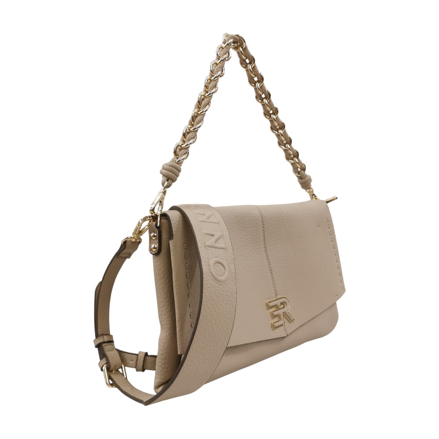 Ermanno Scervino Borsa a Tracolla Donna in Ecopelle Sabbia con Catena a Manico e Tracolla