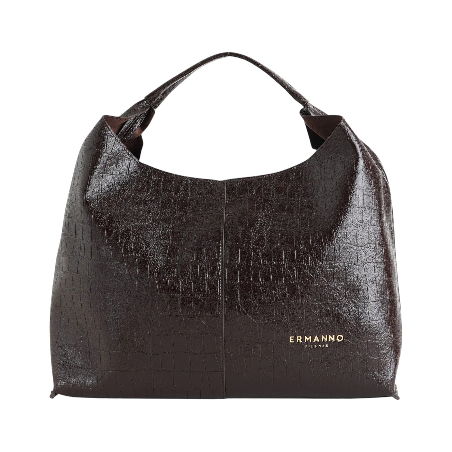 Ermanno Scervino Borsa a Spalla Donna in Ecopelle Moro con Stampa Cocco