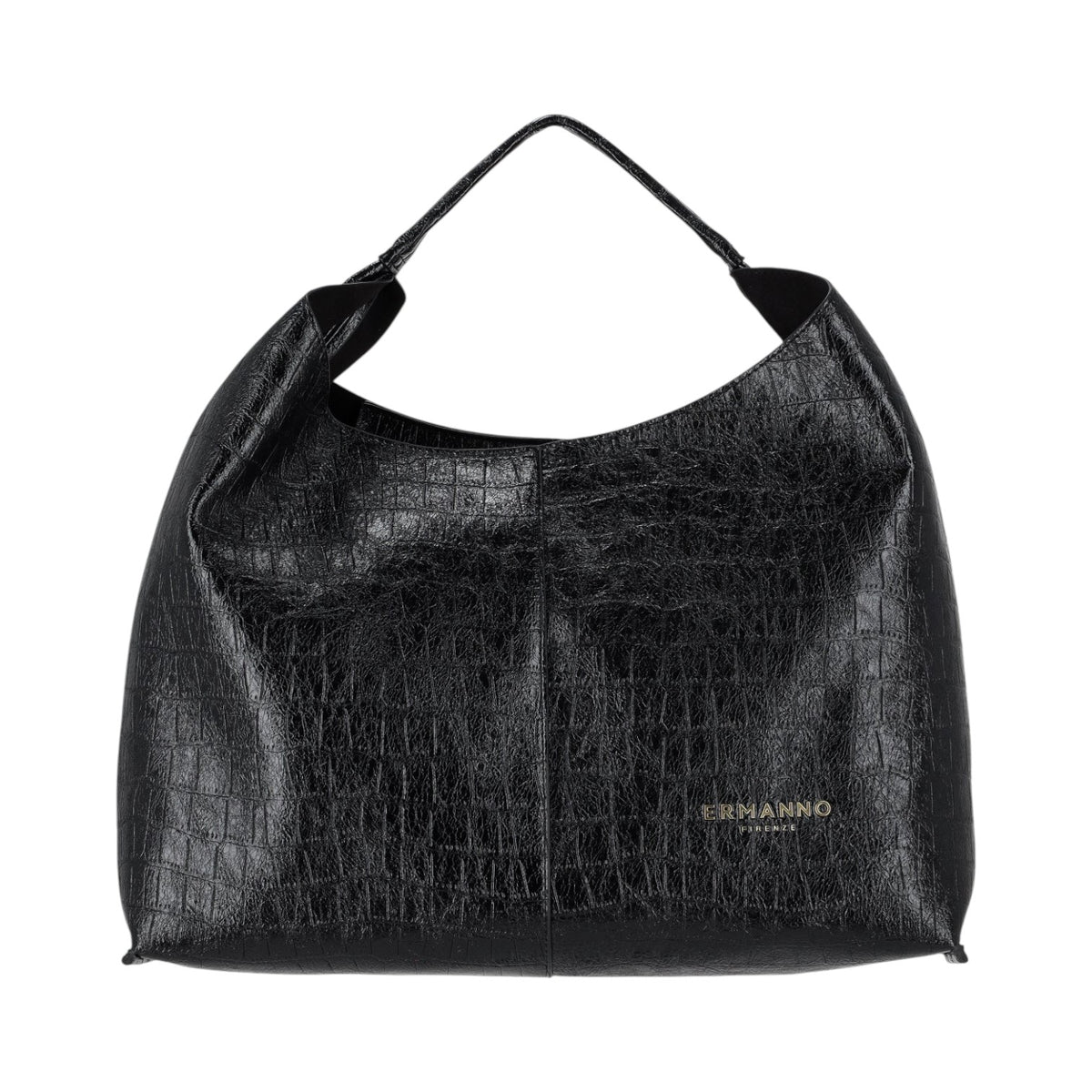 Ermanno Scervino Borsa a Spalla Donna in Ecopelle Nera con Stampa Cocco