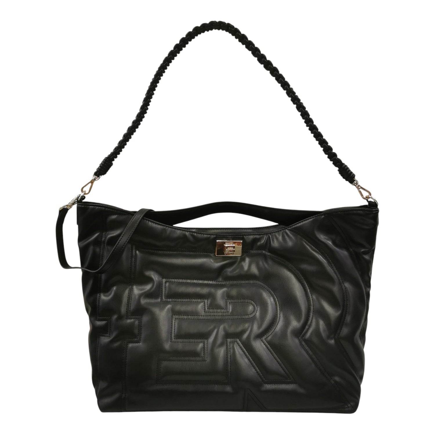 Ermanno Scervino Borsa a Spalla Grande Donna in Ecopelle Trapuntata Nera