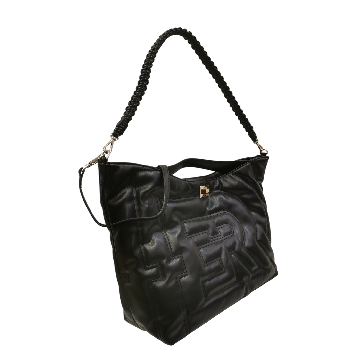 Ermanno Scervino Borsa a Spalla Grande Donna in Ecopelle Trapuntata Nera