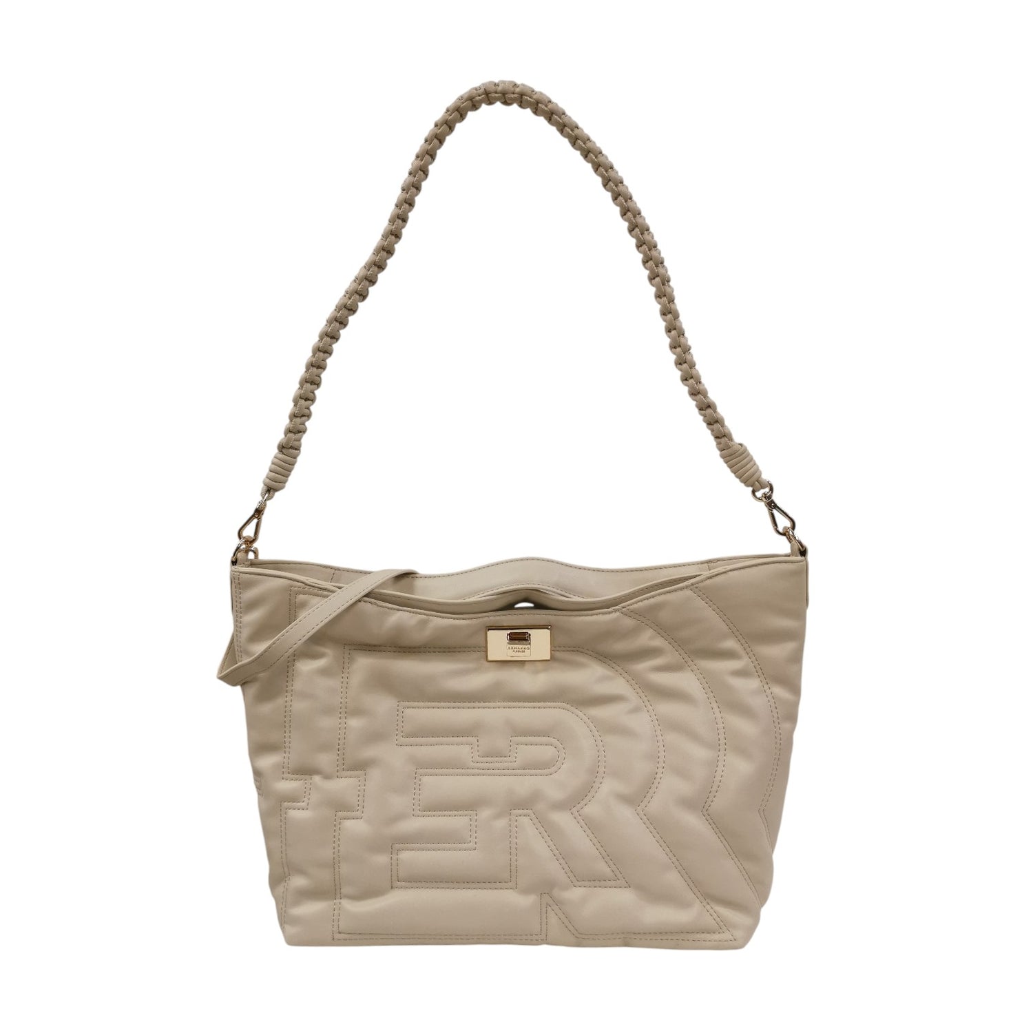 Ermanno Scervino Borsa a Spalla Media Donna in Ecopelle Trapuntata Avorio