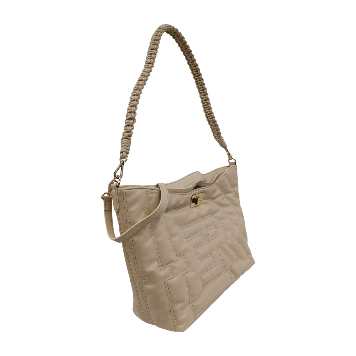 Ermanno Scervino Borsa a Spalla Media Donna in Ecopelle Trapuntata Avorio