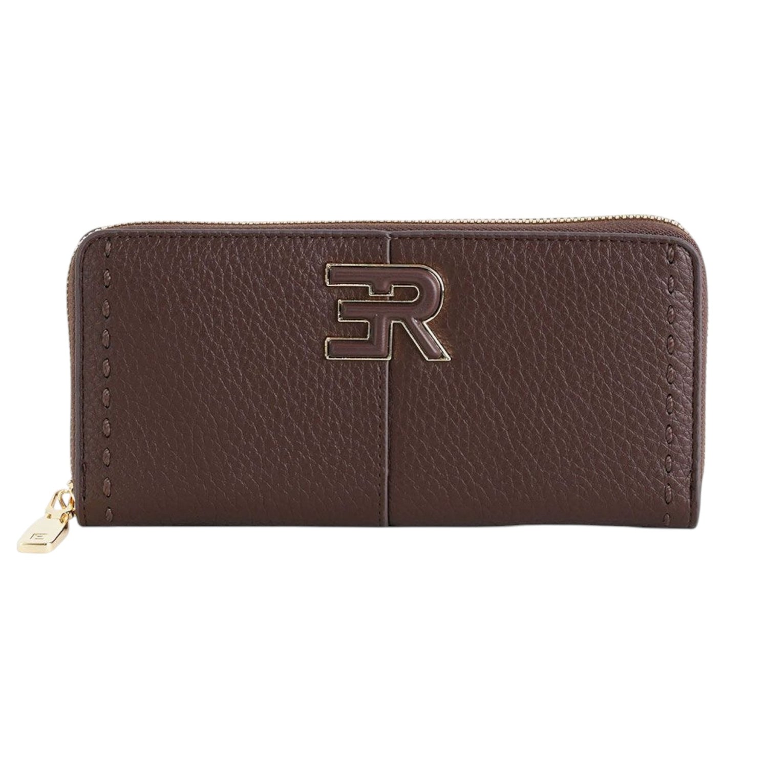 Ermanno Scervino Portafoglio Donna in Ecopelle Moro con Cuciture Laterali