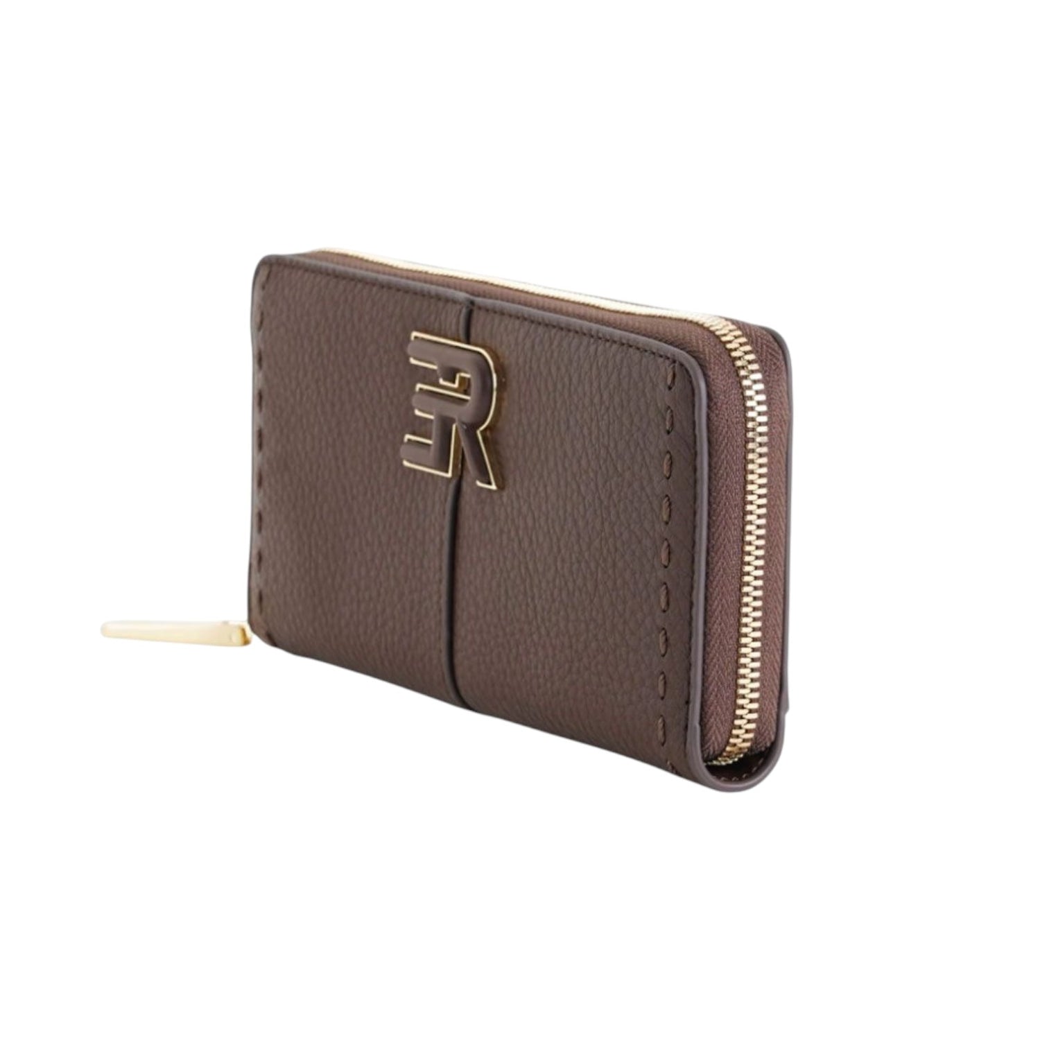 Ermanno Scervino Portafoglio Donna in Ecopelle Moro con Cuciture Laterali