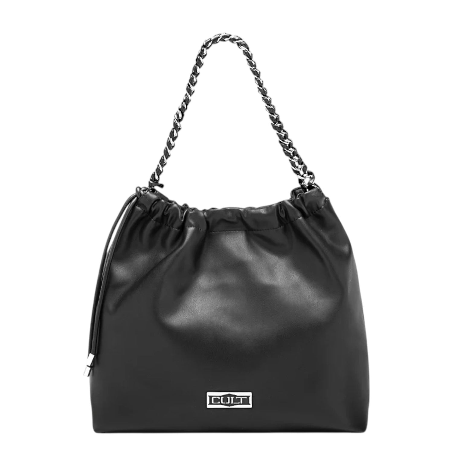 Borsa a Tracolla Donna Britn in Ecopelle Nera con Coulisse