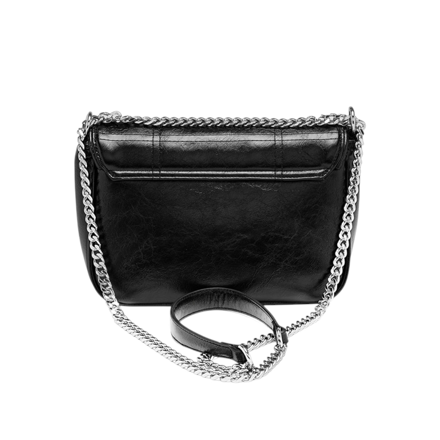 Cult Borsa a Tracolla Donna Katy in Ecopelle Nera con Logo Frontale