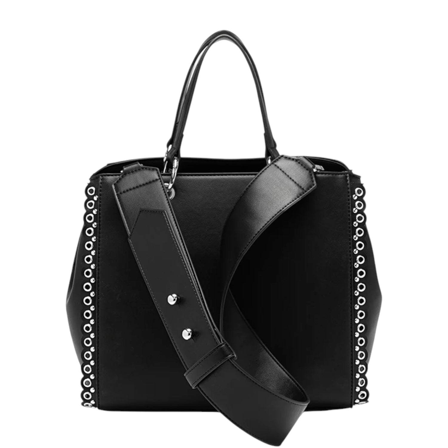 Cult Borsa a Mano Donna Yoko Special in Ecopelle Nera con Borchie
