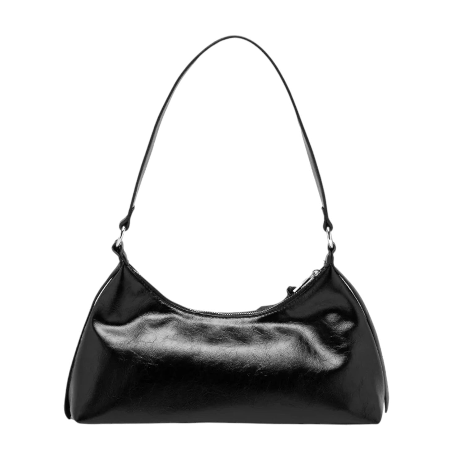 Cult Borsa a Spalla Donna Amy in Ecopelle Nera Lucida