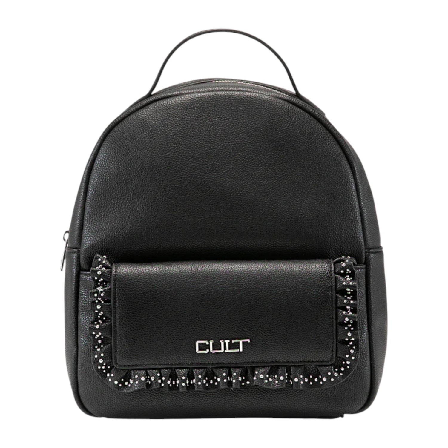 Cult Zaino Donna Yoko in Ecopelle Nera con Rouches