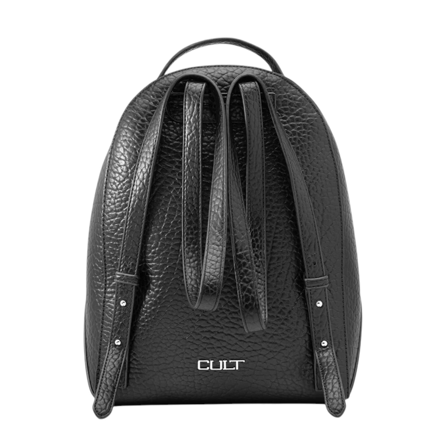 Cult Zaino Donna Kelly in Ecopelle Nera Martellata con Borchie