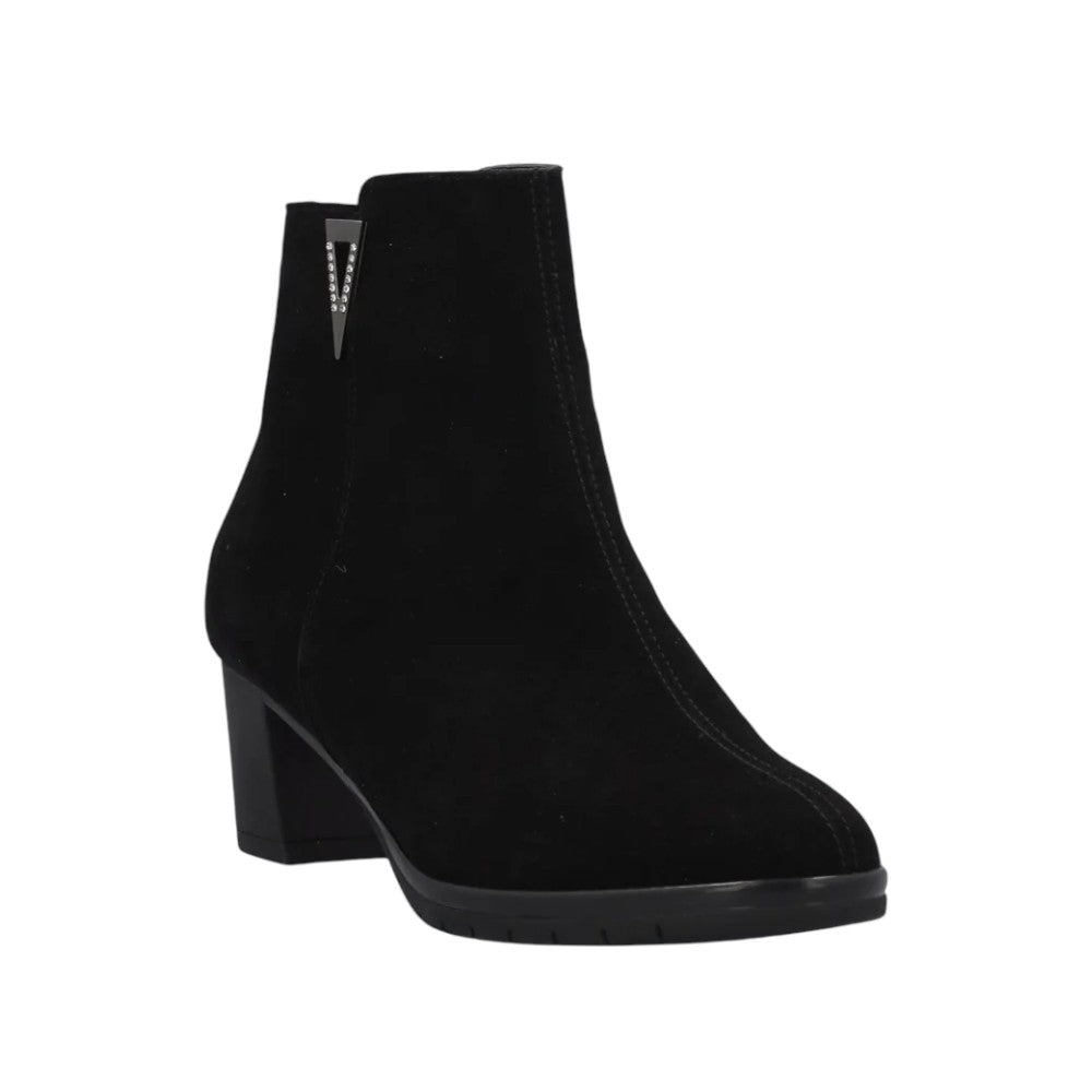 Susimoda Tronchetto Donna in Camoscio Nero con Tacco Largo Alto 50mm