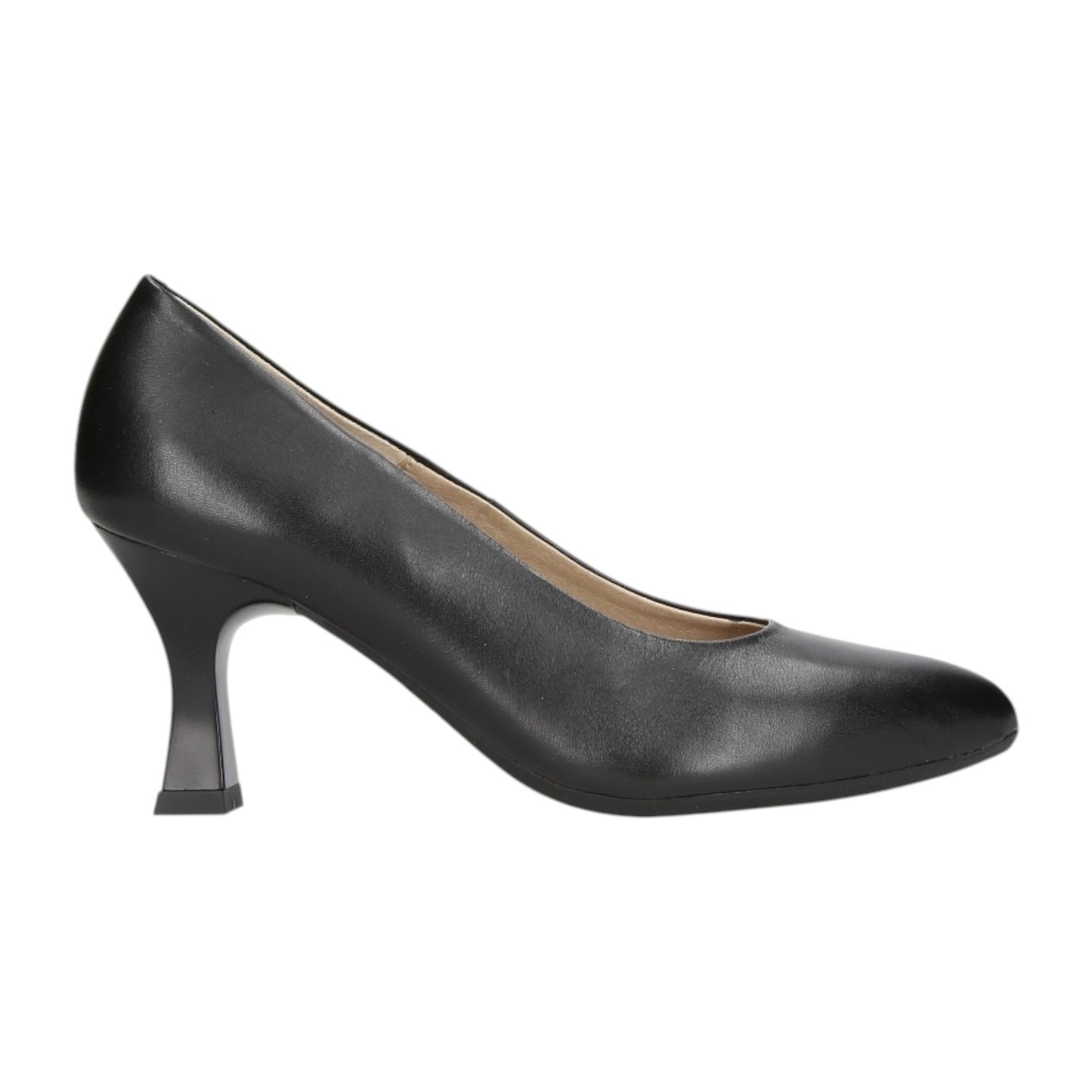 Pitillos Dècollettè Donna in Pelle Nera con Tacco a Rocchetto Alto 70mm