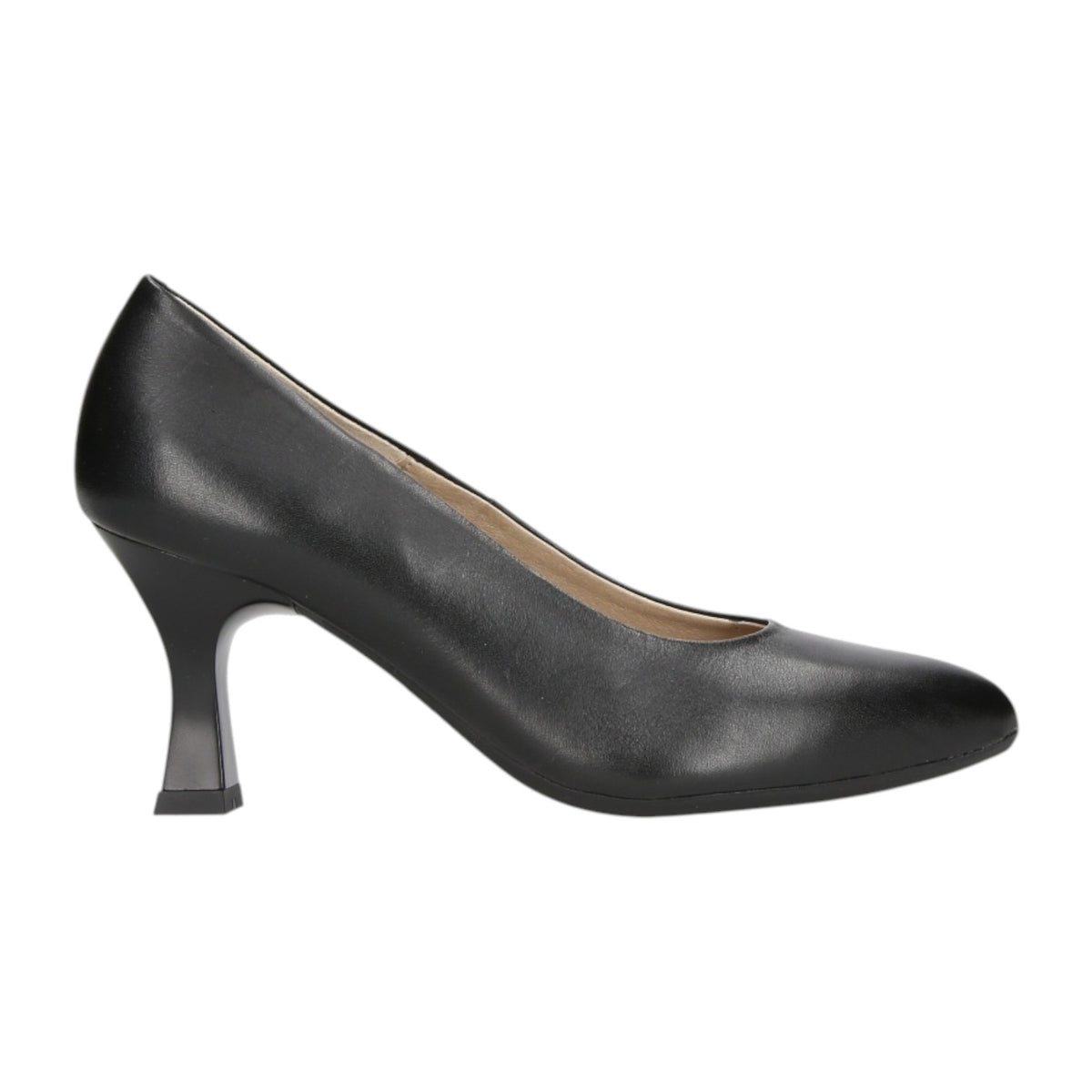Pitillos Dècollettè Donna in Pelle Nera con Tacco a Rocchetto Alto 70mm