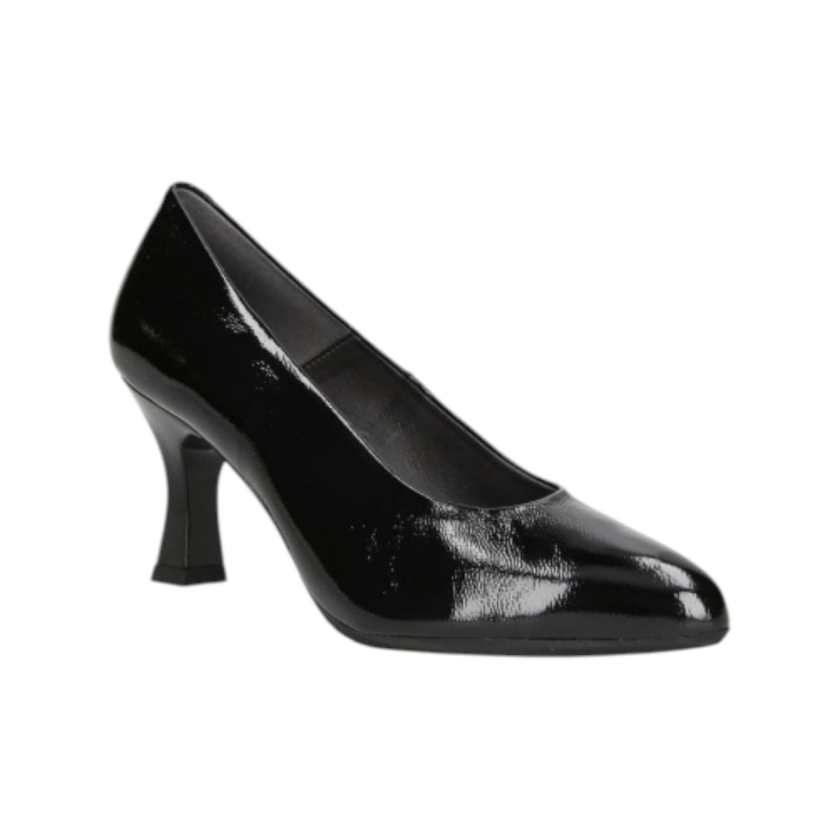 Pitillos Dècollettè Donna in Vernice Nera con Tacco a Rocchetto Alto 70mm