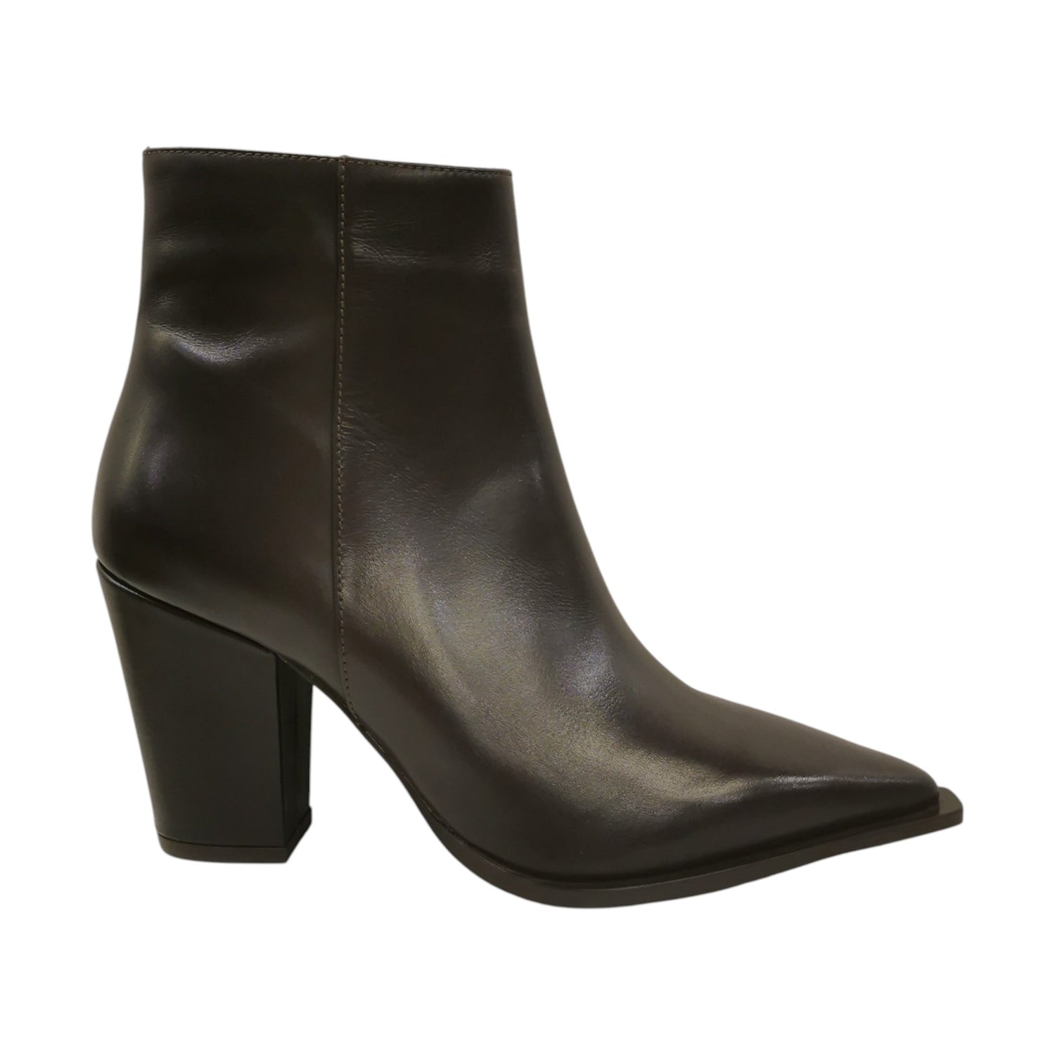 L'Amour by Albano Stivaletto Donna in Pelle Moro a Punta con Tacco Largo Alto 90mm