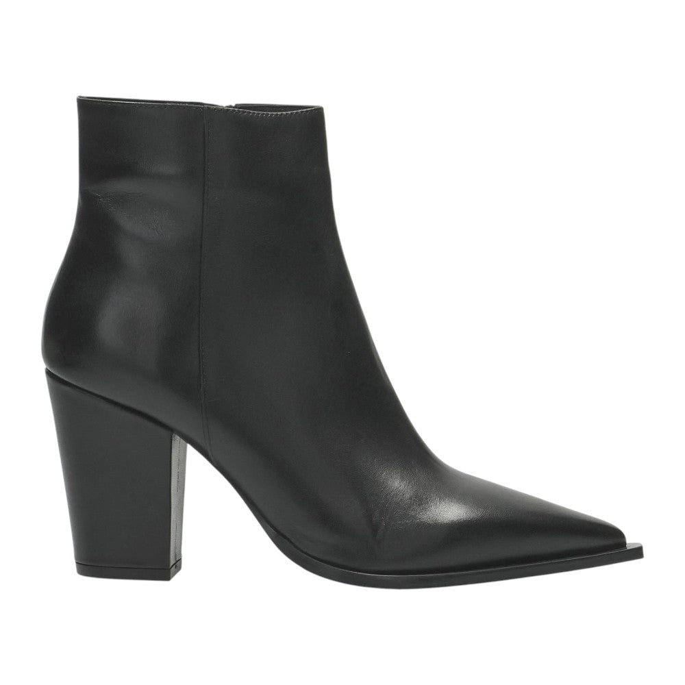 L'Amour by Albano Stivaletto Donna in Pelle Nera a Punta con Tacco Largo Alto 90mm