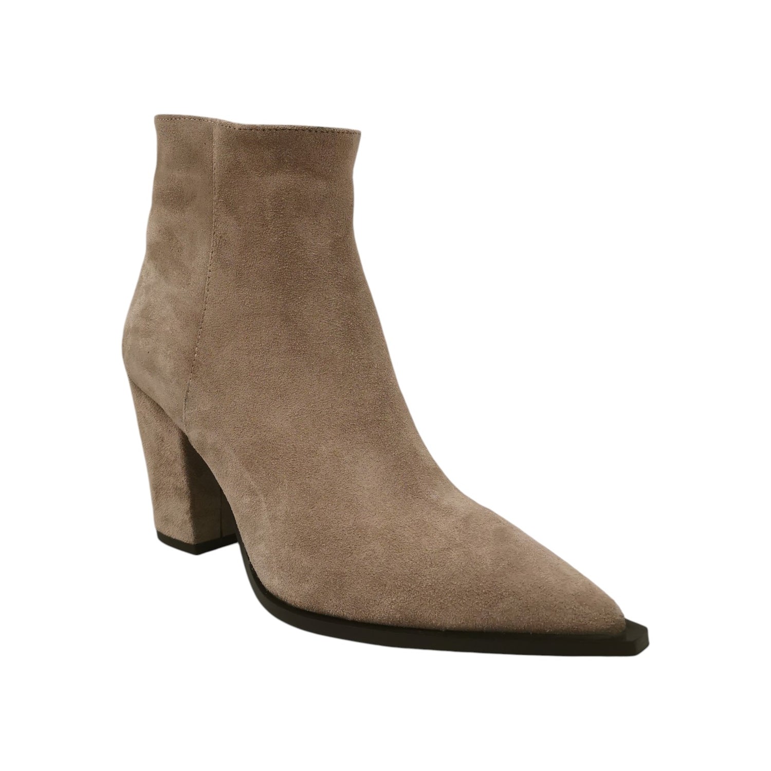 L'Amour by Albano Stivaletto Donna in Camoscio Sabbia a Punta con Tacco Largo Alto 90mm