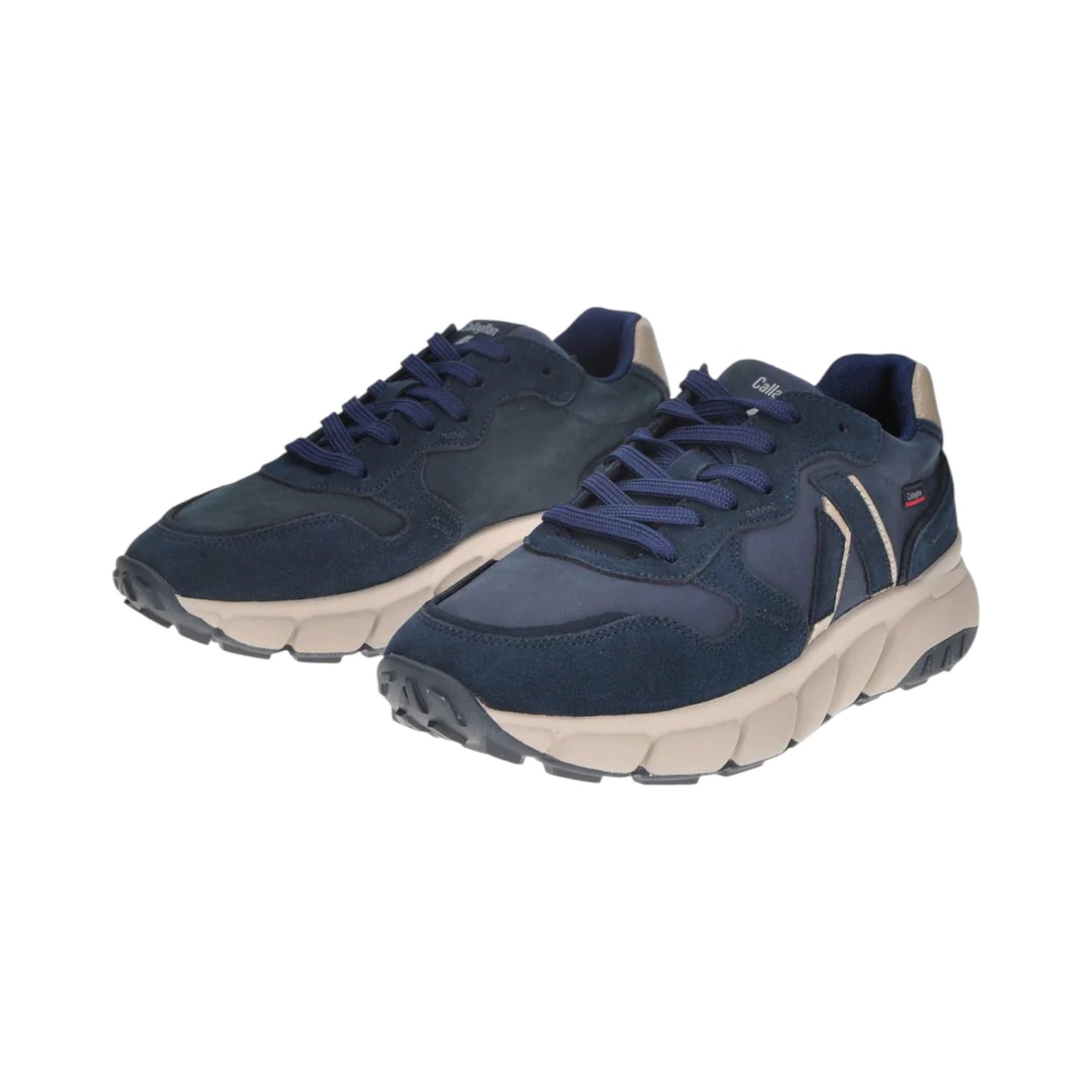 Callaghan Sneakers Uomo in Camoscio e Pelle Blu con Suola Alta