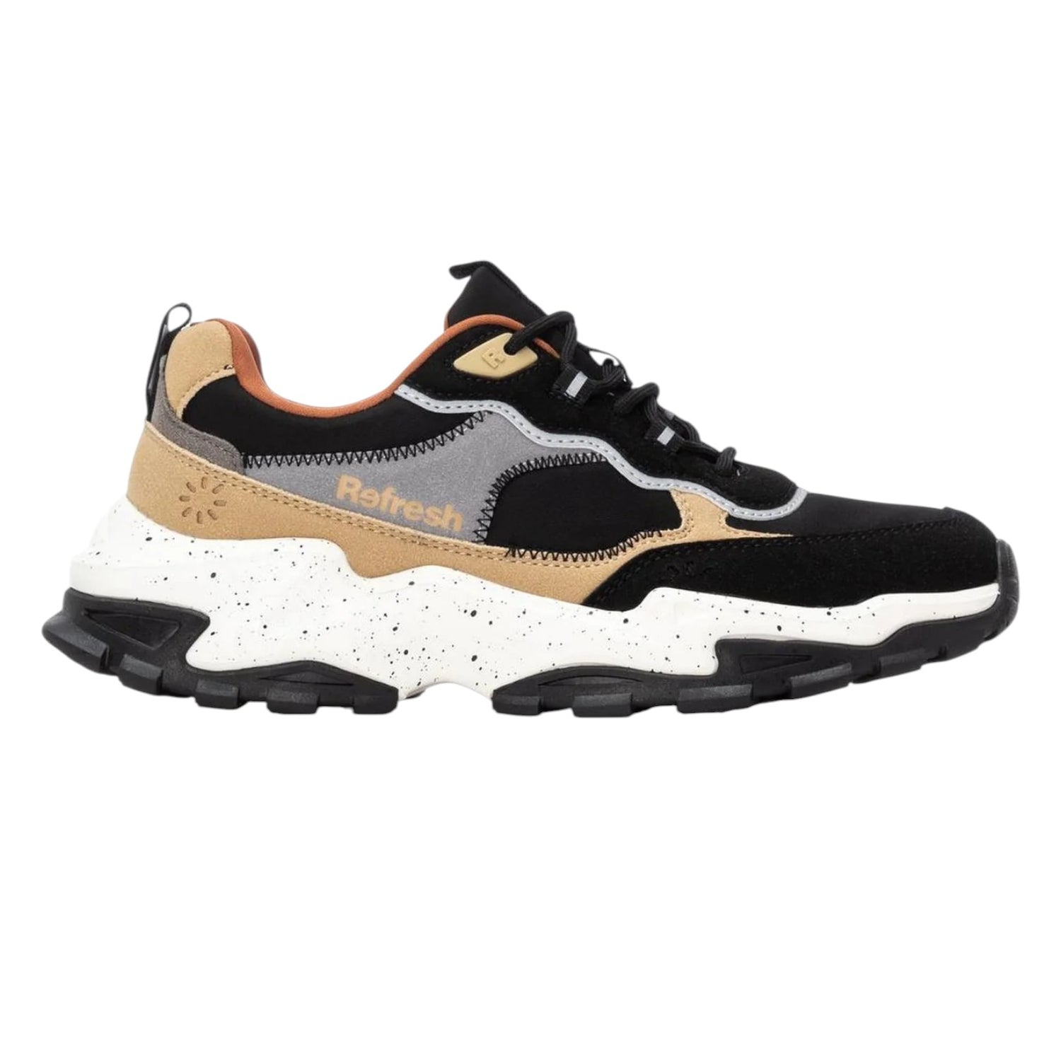 Refresh Sneakers Donna in Ecopelle e Tessuto Nera con Memory