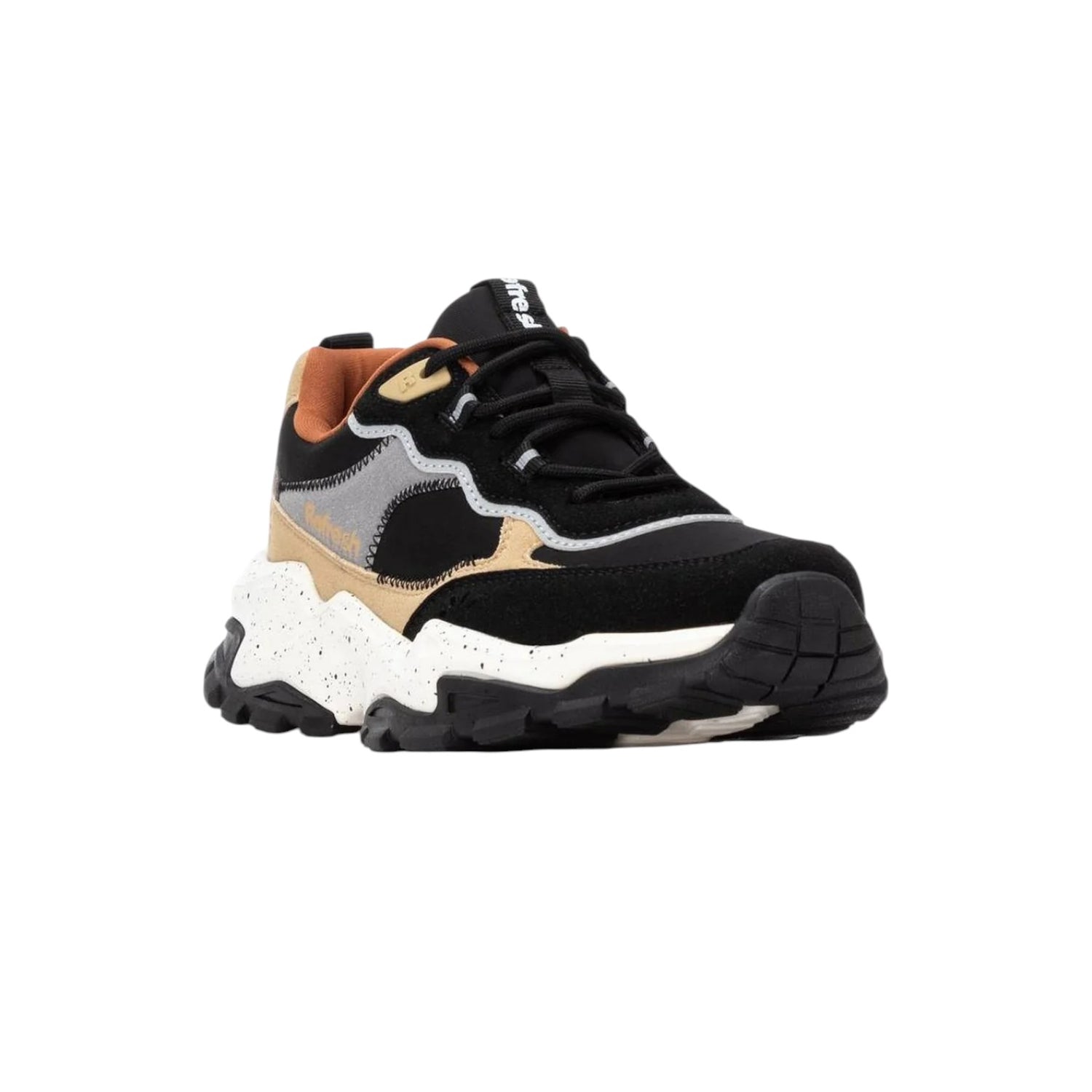 Refresh Sneakers Donna in Ecopelle e Tessuto Nera con Memory