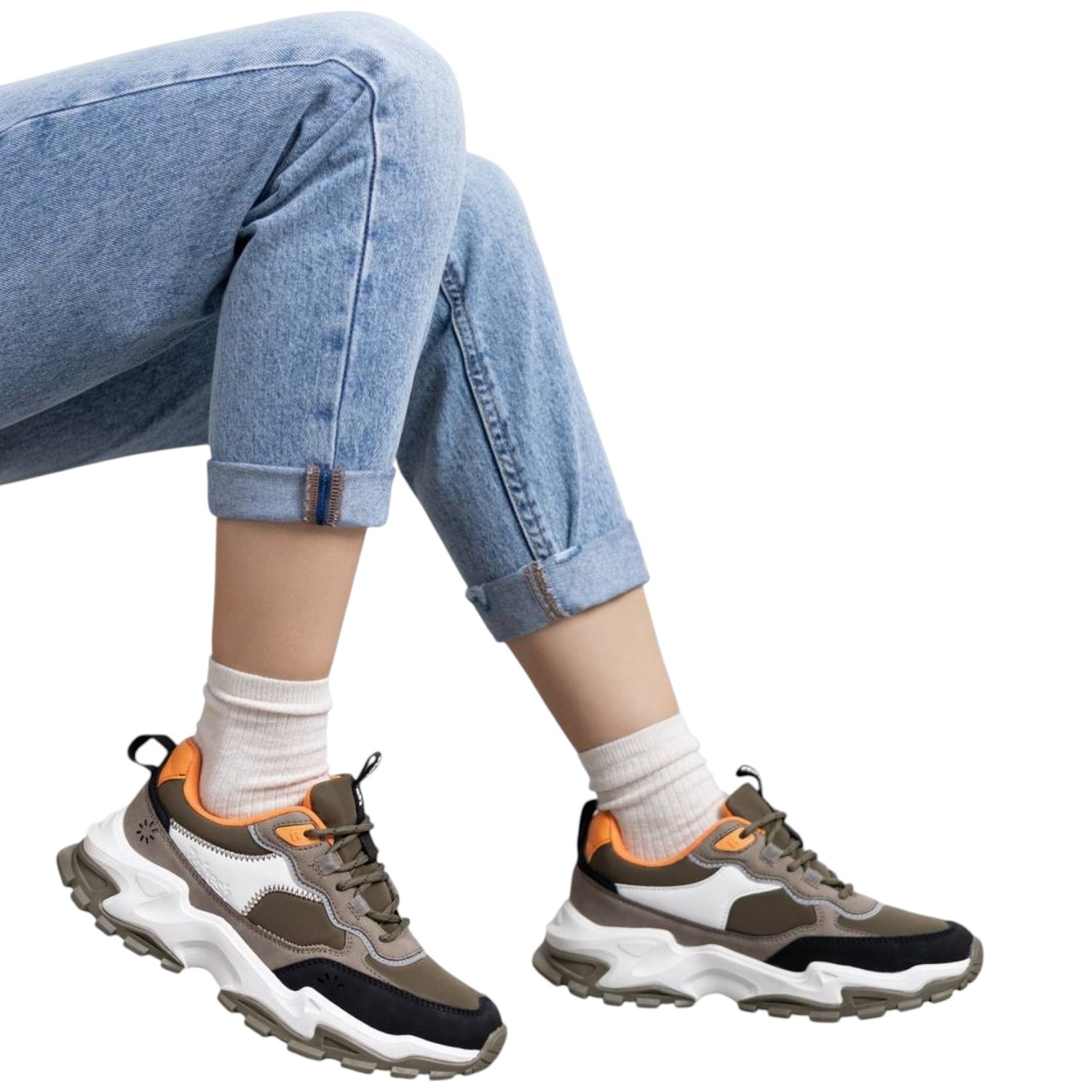 Refresh Sneakers Donna in Ecopelle e Tessuto Verde con Memory