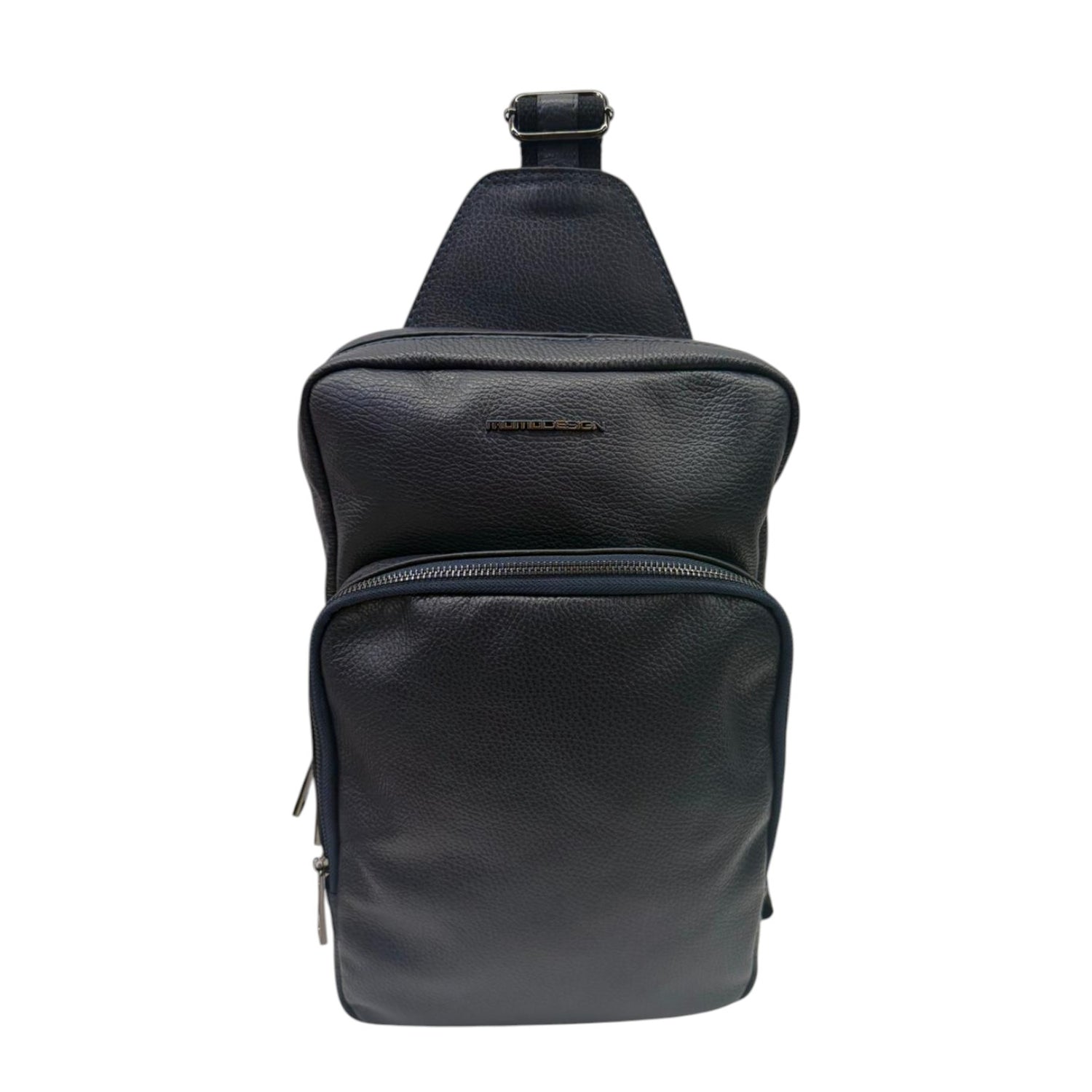 Momo Design Bandoliera/Zaino Uomo in Pelle Blu