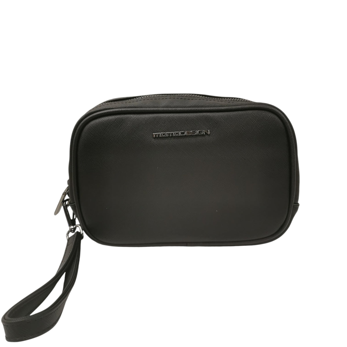Momo Design Pochette Uomo in Ecopelle Nera con Tasca Frontale