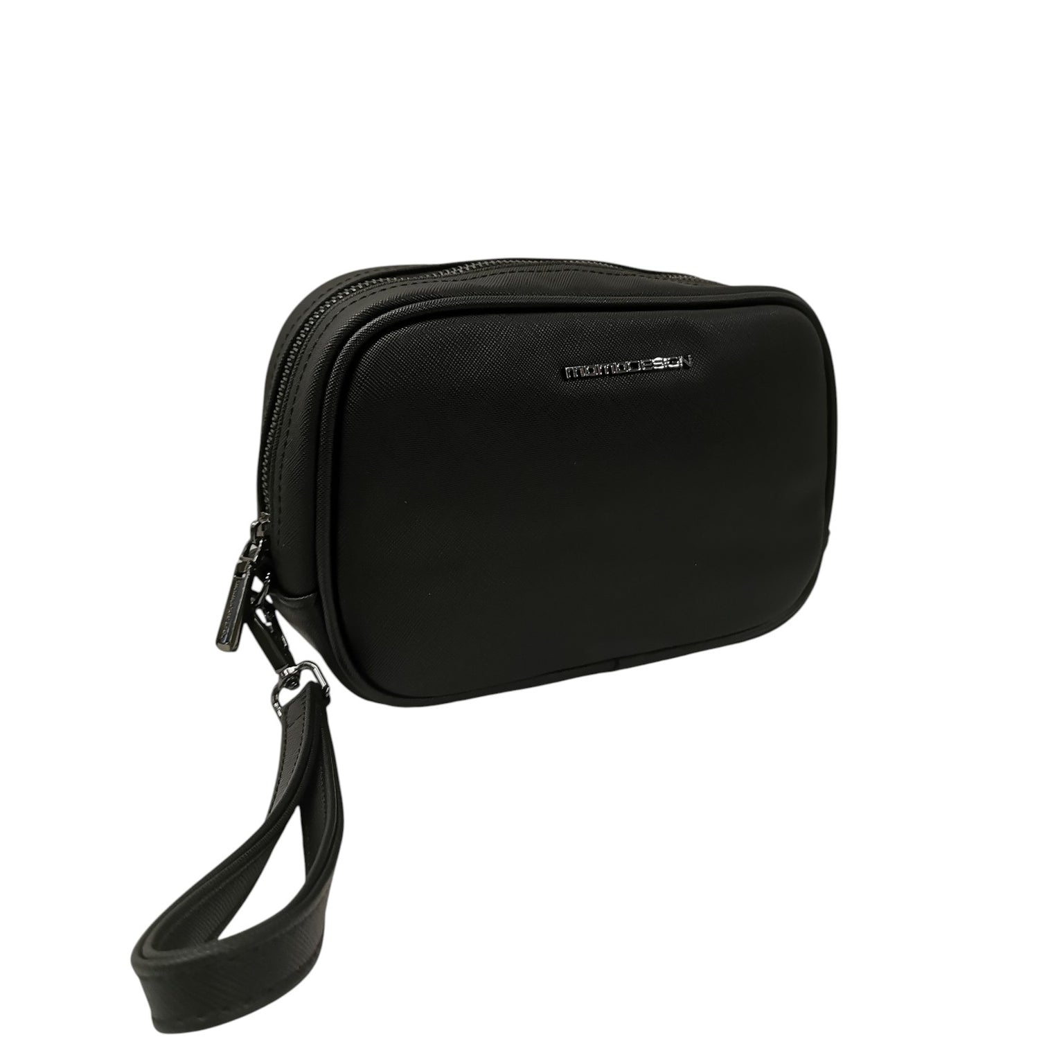 Momo Design Pochette Uomo in Ecopelle Nera con Tasca Frontale