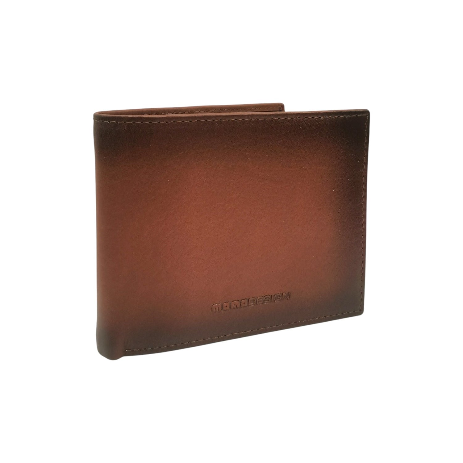 Momo Design Portafoglio Uomo in Pelle Cuoio con Logo Frontale