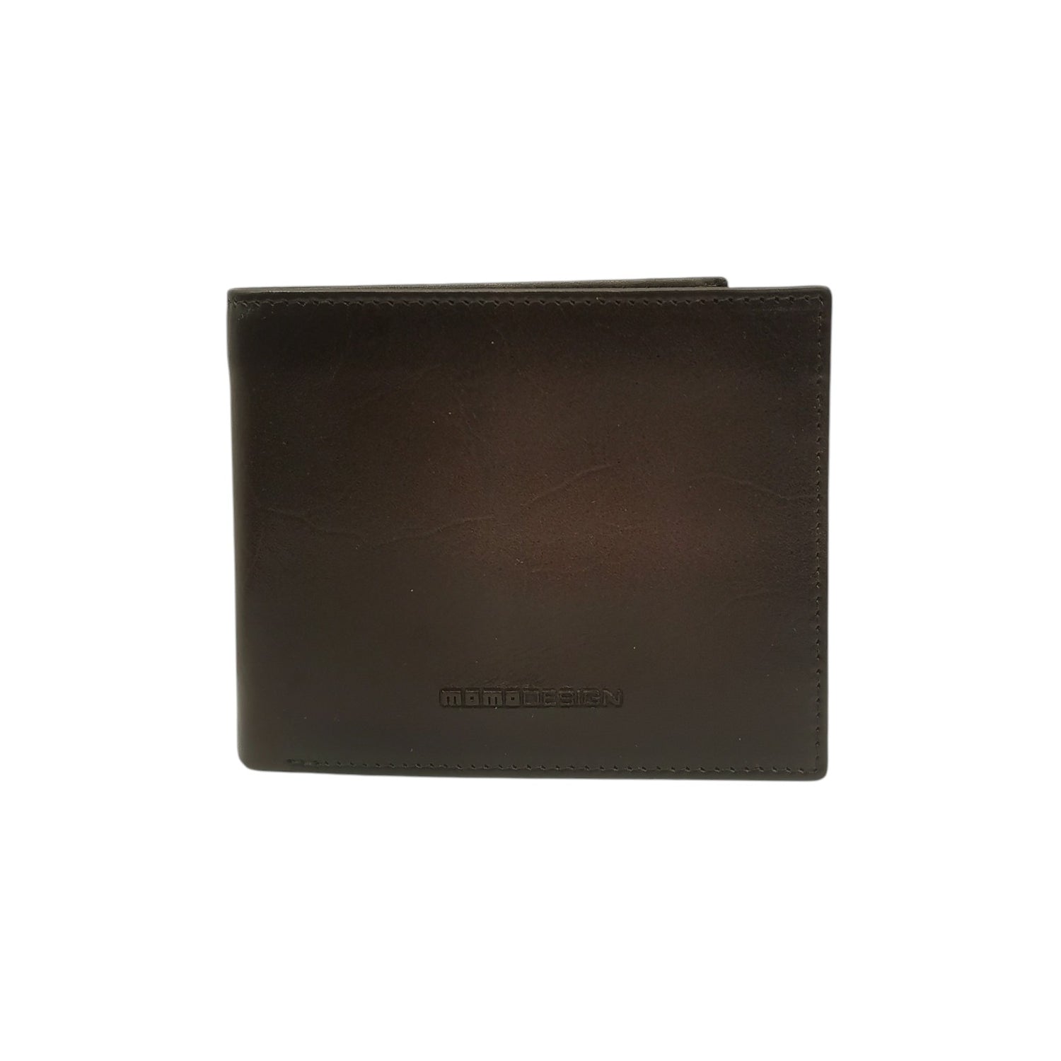 Momo Design Portafoglio Uomo in Pelle Moro con Logo Frontale