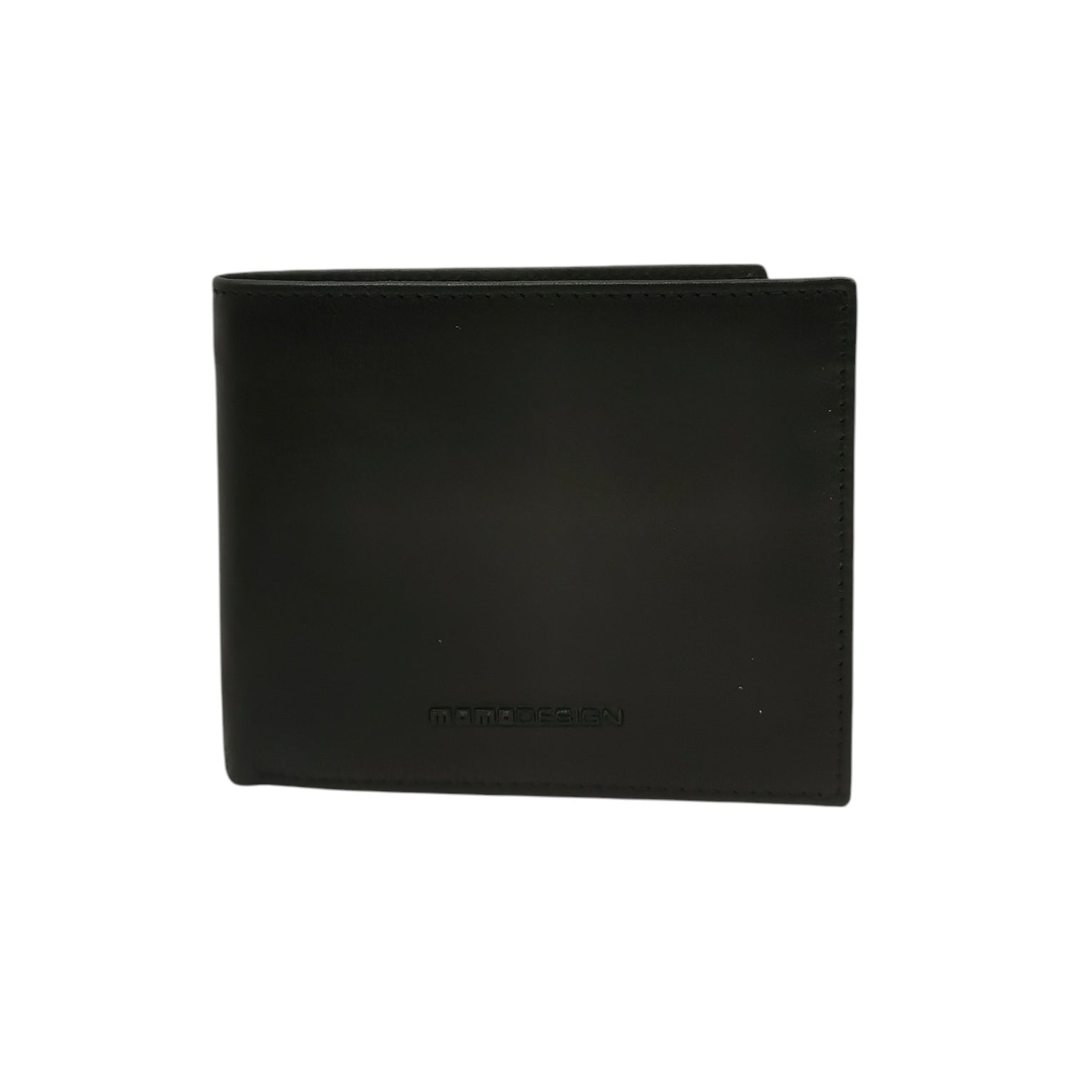 Momo Design Portafoglio Uomo in Pelle Nera con Logo Frontale