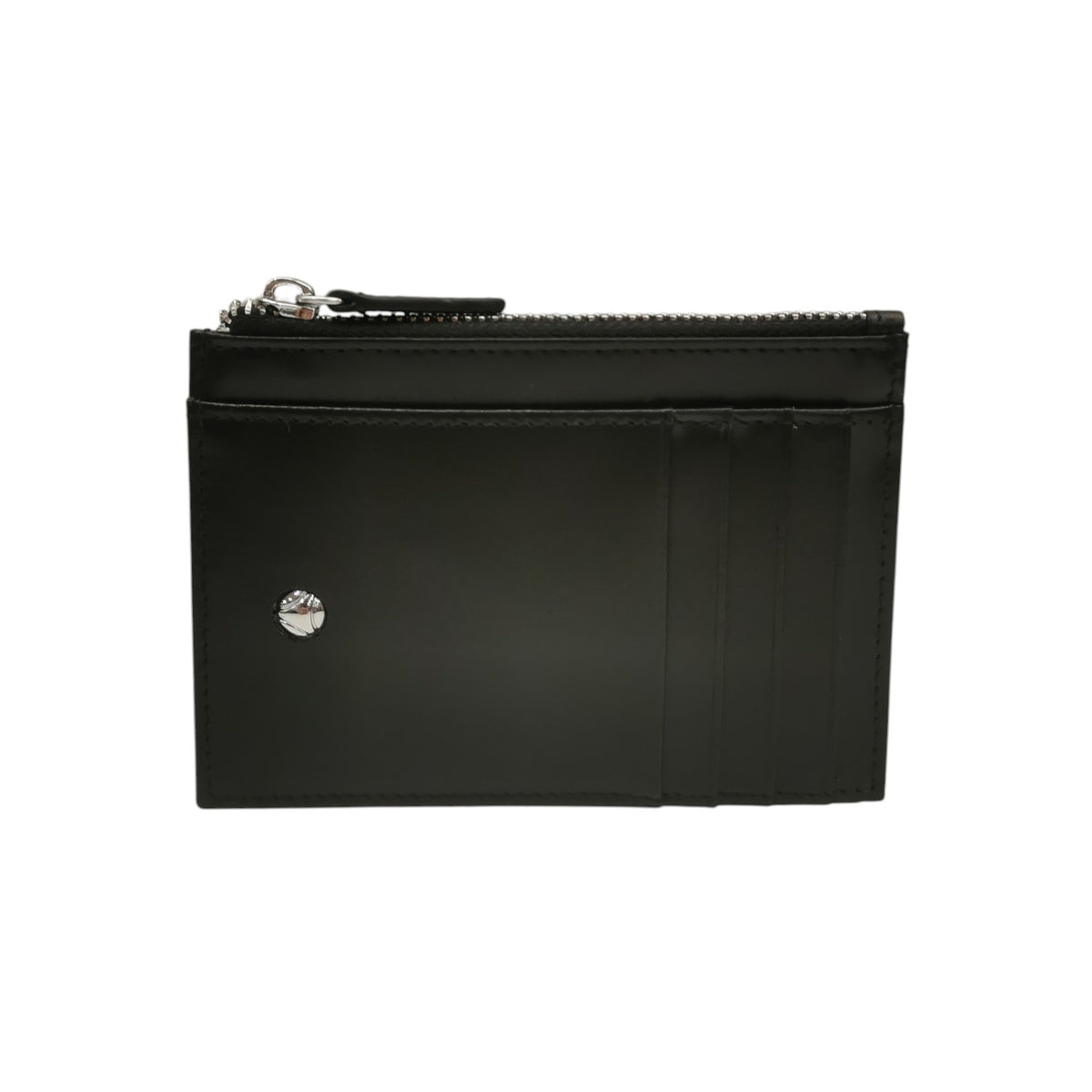 Momo Design Portacarte Uomo in Pelle Nera con Zip e Logo