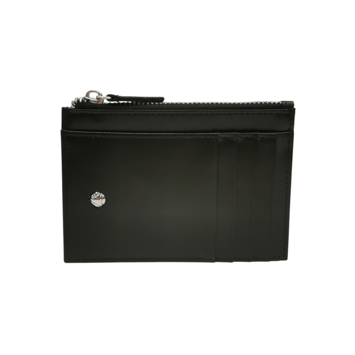 Momo Design Portacarte Uomo in Pelle Nera con Zip e Logo