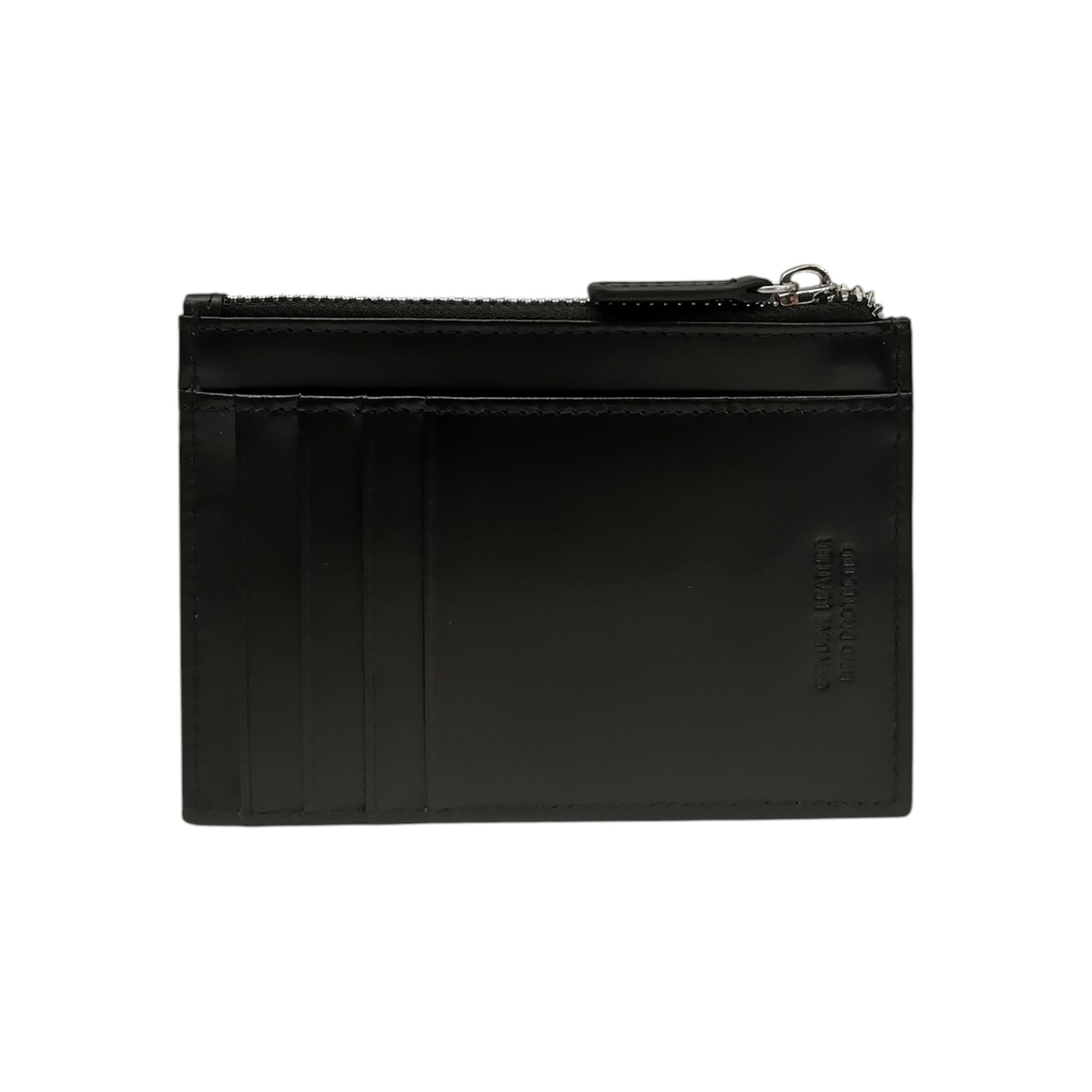 Momo Design Portacarte Uomo in Pelle Nera con Zip e Logo