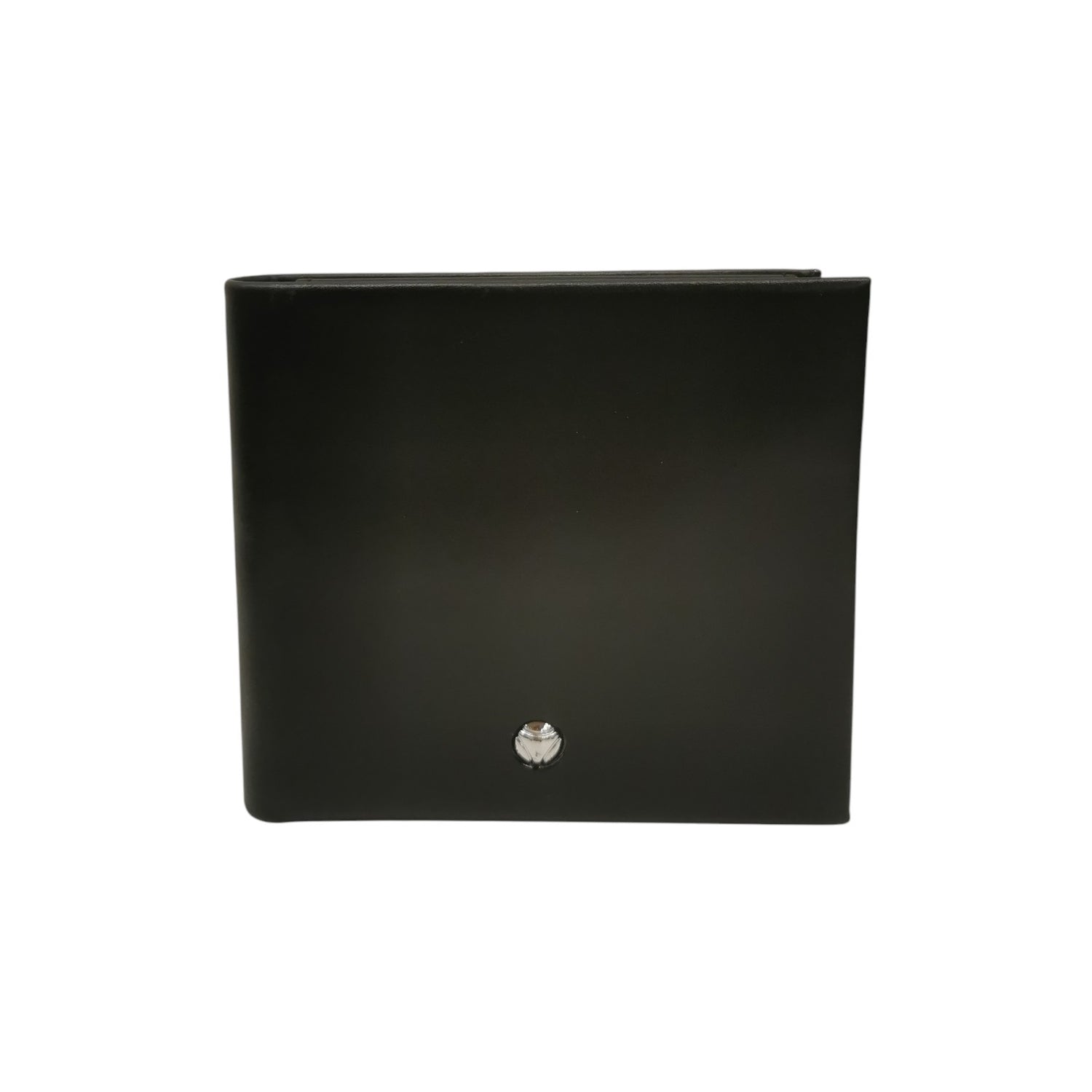 Momo Design Portafoglio Uomo in Pelle Nera con Logo Argento