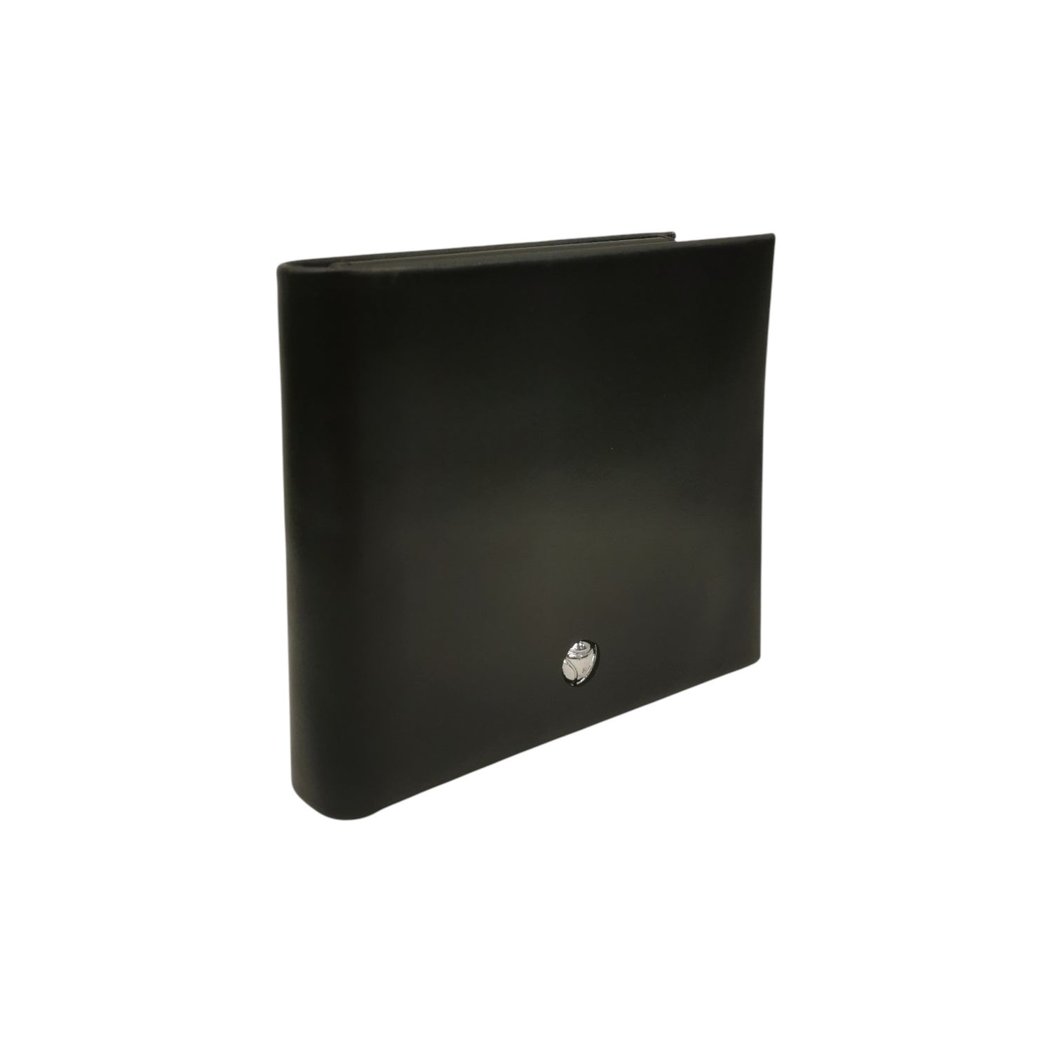 Momo Design Portafoglio Uomo in Pelle Nera con Logo Argento