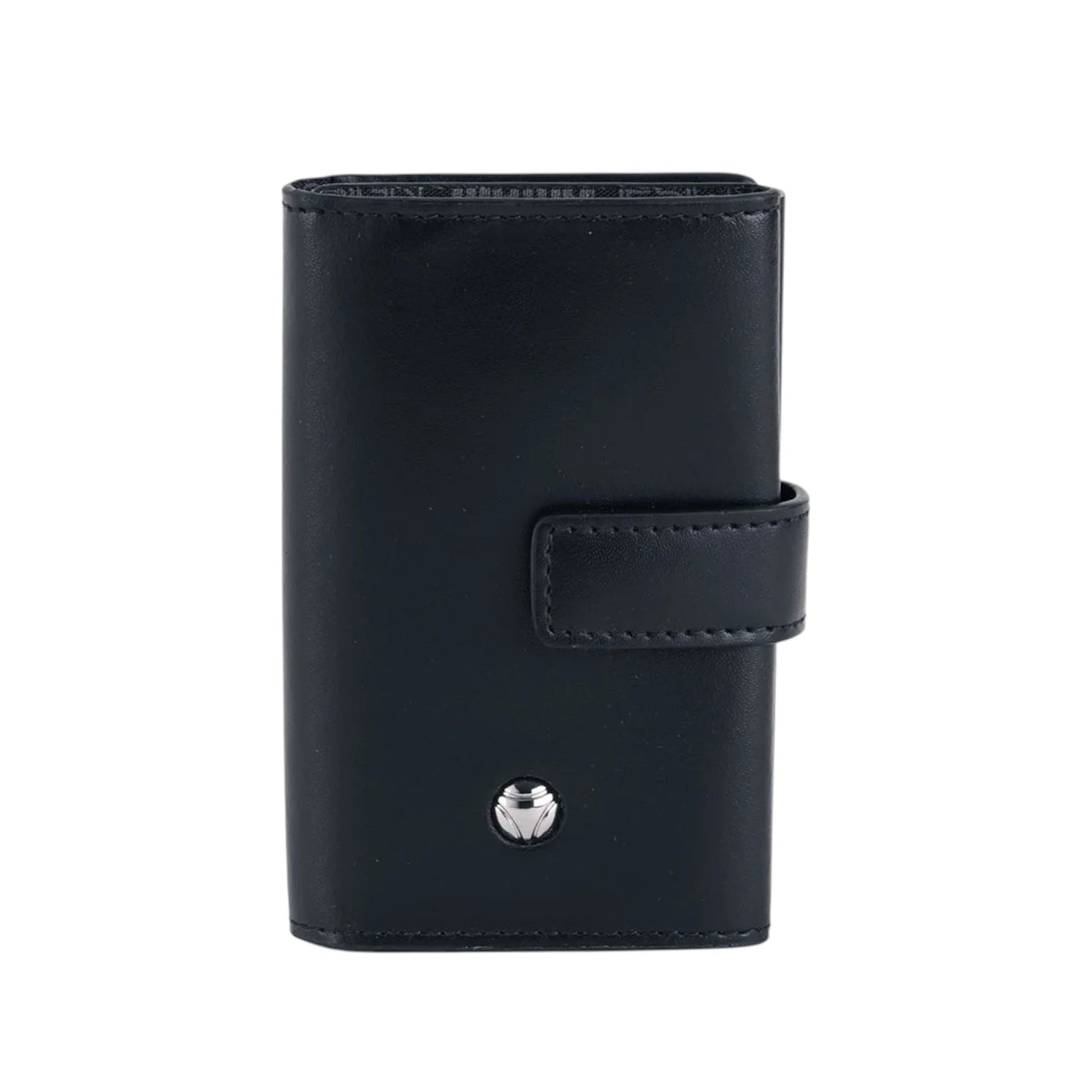 Momo Design Portacarte Verticale Uomo in Pelle Nera con Clip