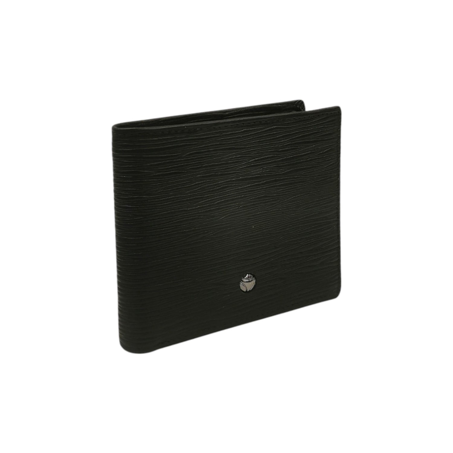 Momo Design Portafoglio Uomo in Pelle Nera con Portamonete con Bottone Magnetico