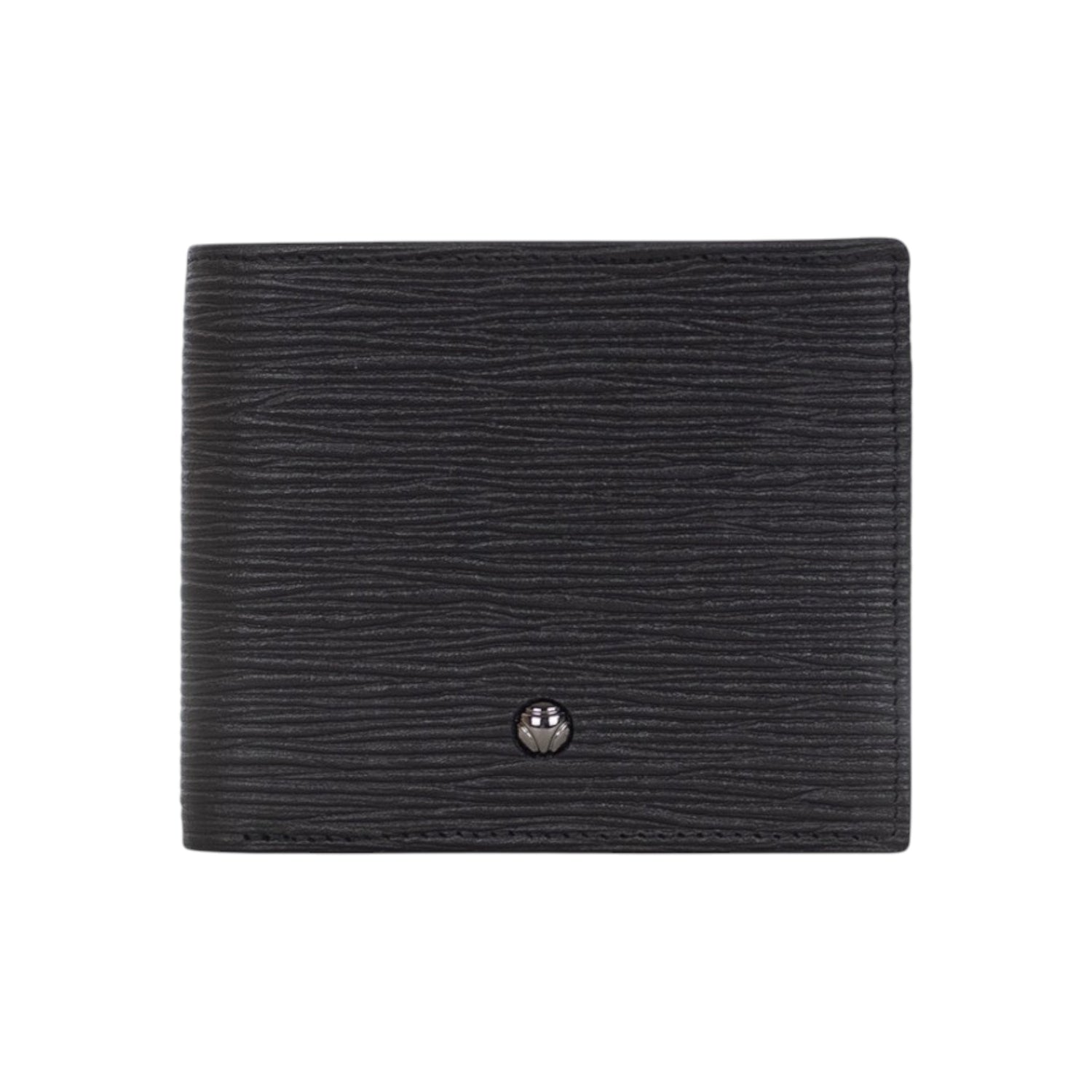 Momo Design Portafoglio Uomo in Pelle Nera con Logo Circolare