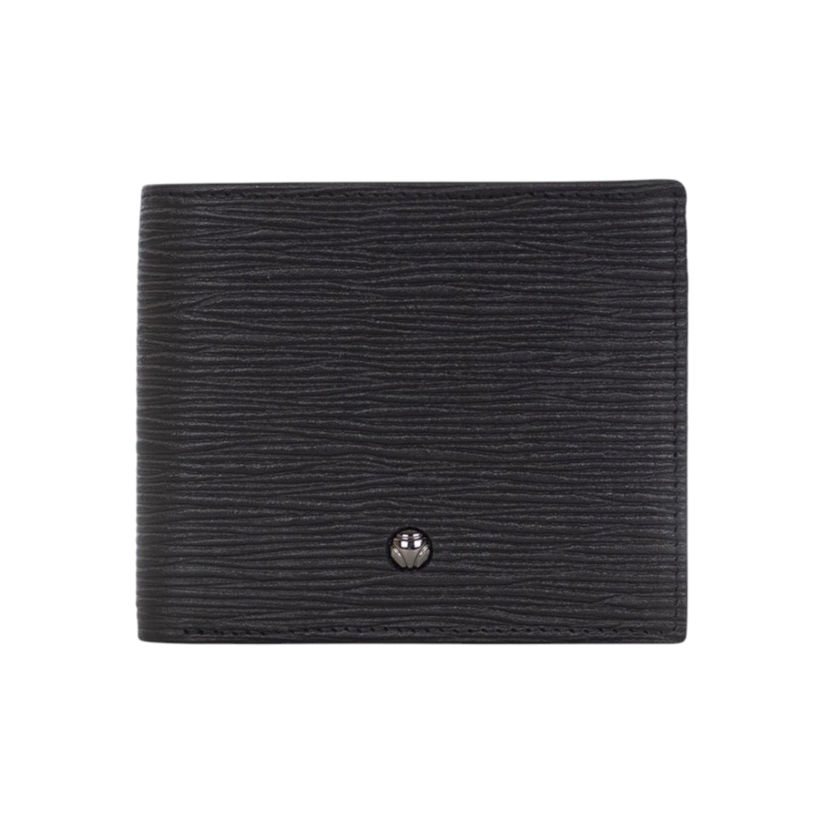 Momo Design Portafoglio Uomo in Pelle Nera con Logo Circolare
