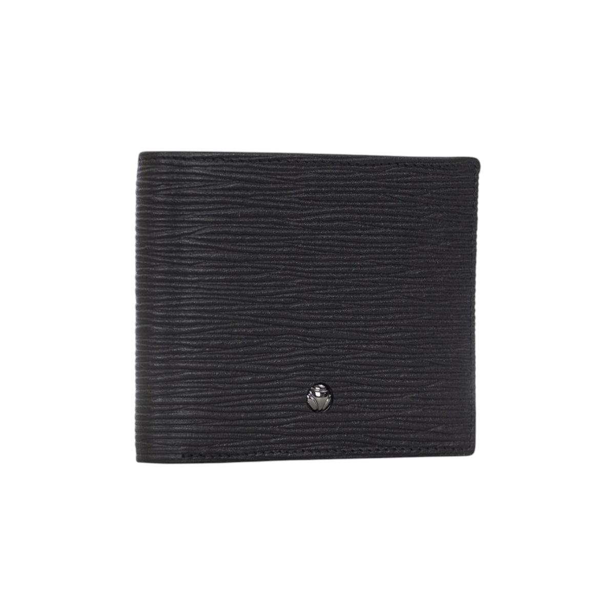Momo Design Portafoglio Uomo in Pelle Nera con Logo Circolare