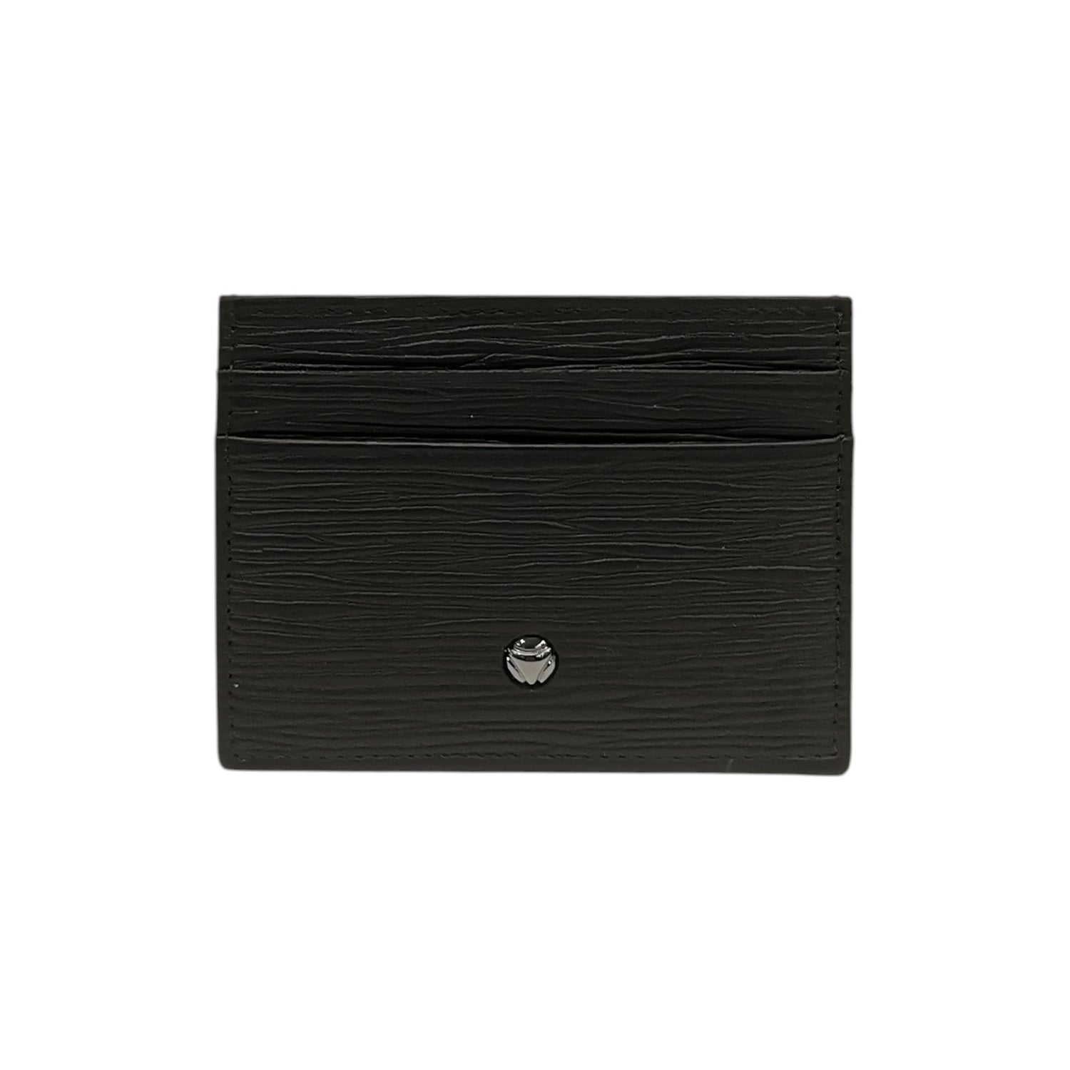 Momo Design Portacarte Uomo in Pelle Nera con Logo Circolare Frontale