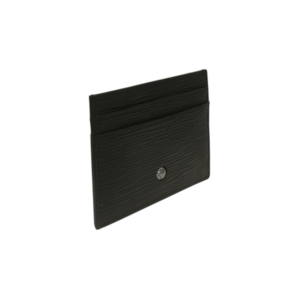 Momo Design Portacarte Uomo in Pelle Nera con Logo Circolare Frontale