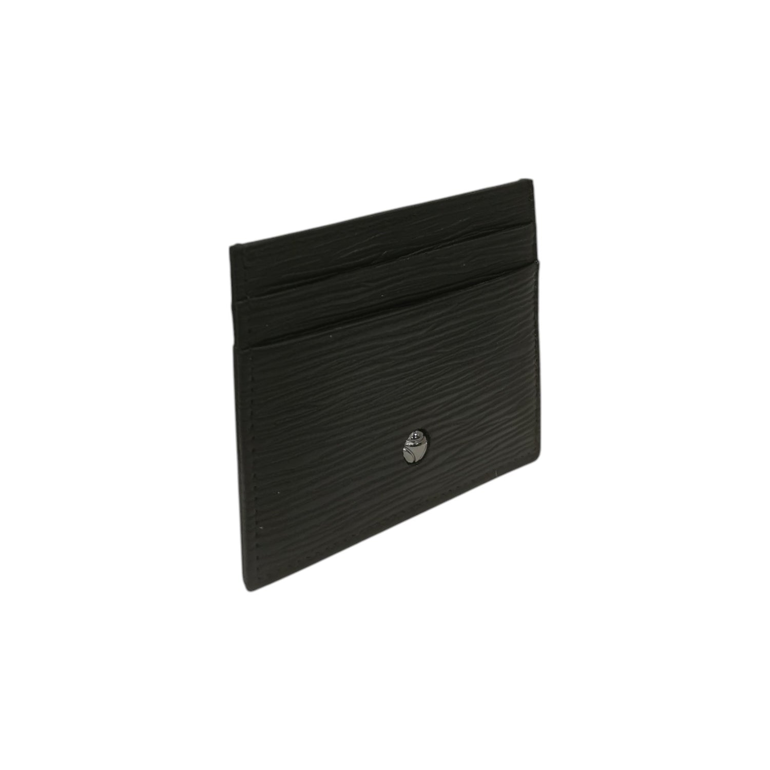 Momo Design Portacarte Uomo in Pelle Nera con Logo Circolare Frontale