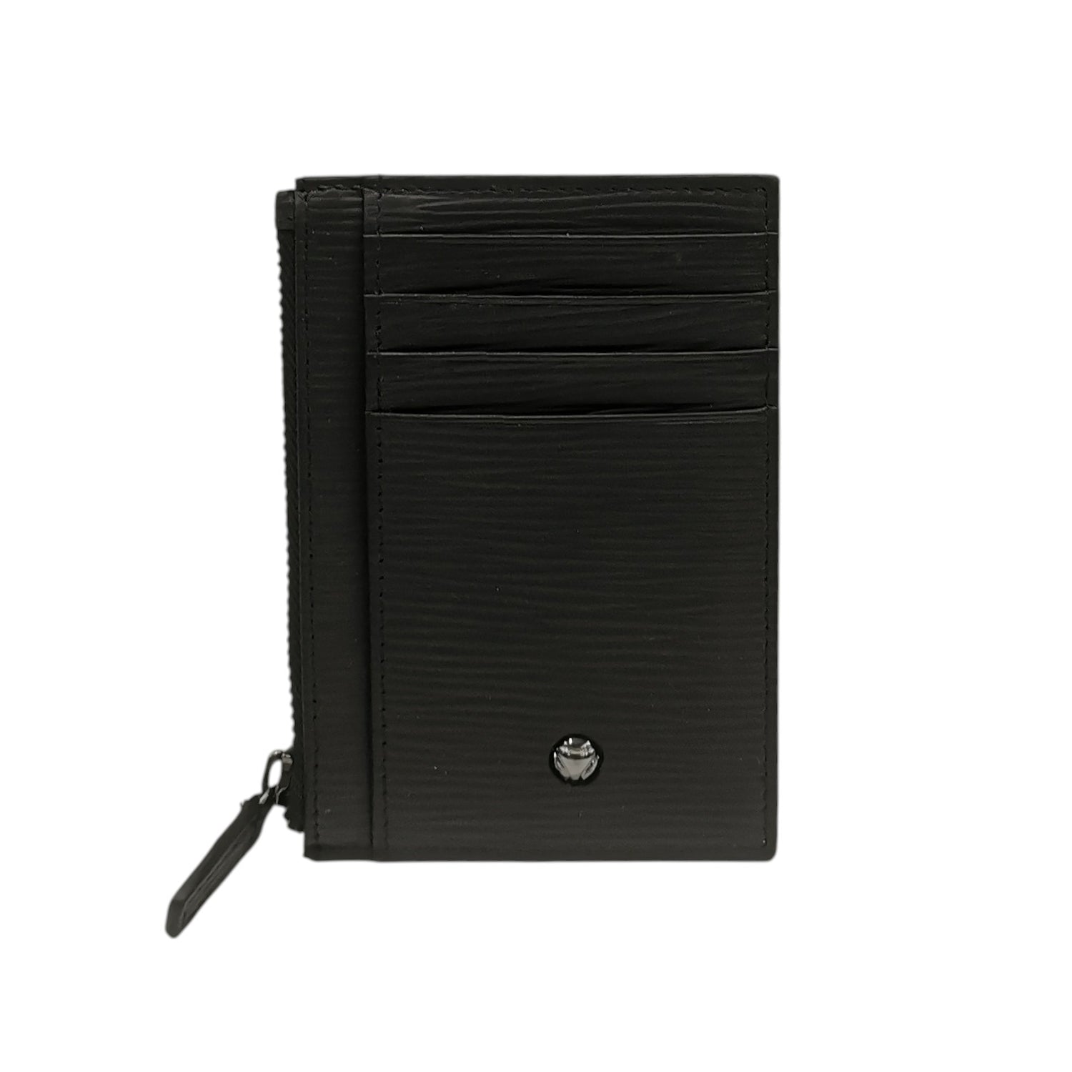 Momo Design Portacarte Uomo in Pelle Nera con Zip