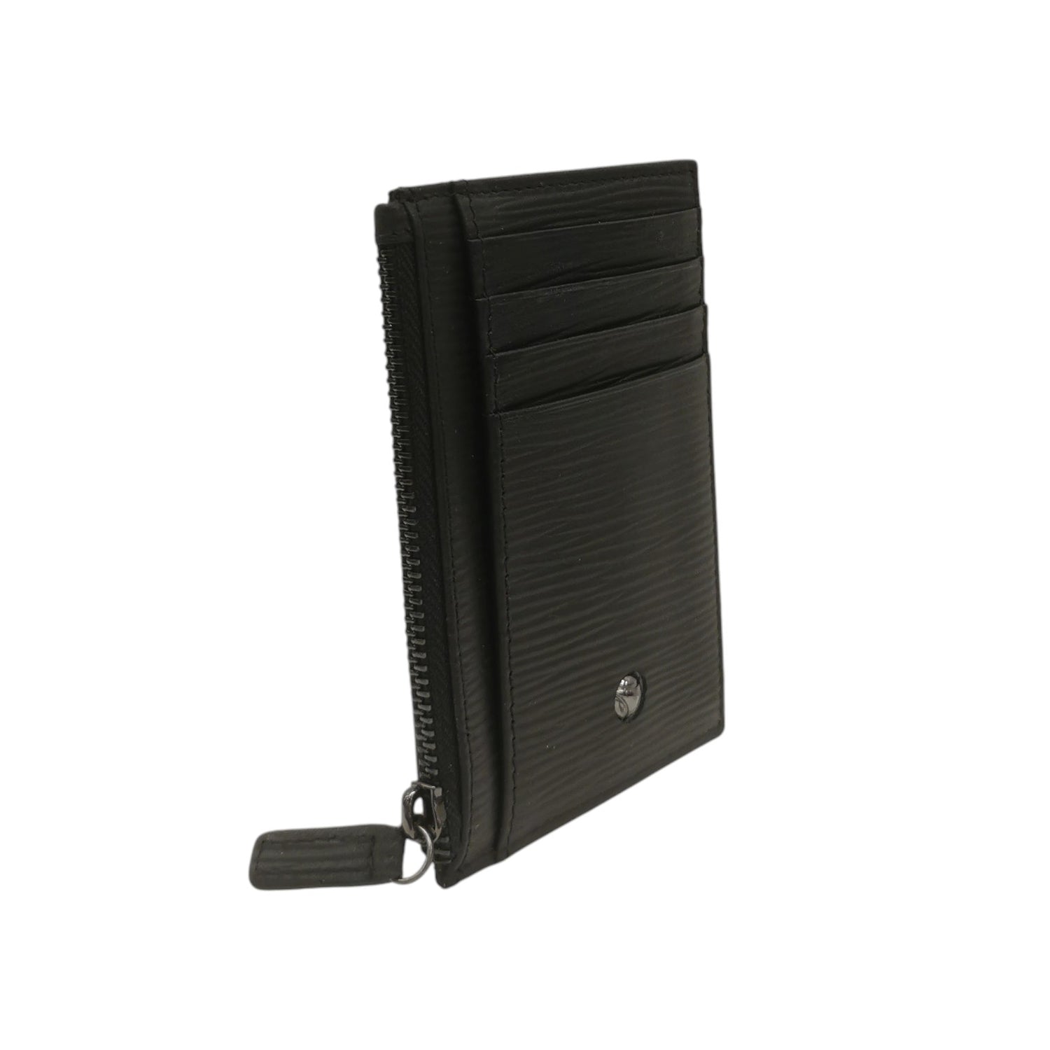 Momo Design Portacarte Uomo in Pelle Nera con Zip