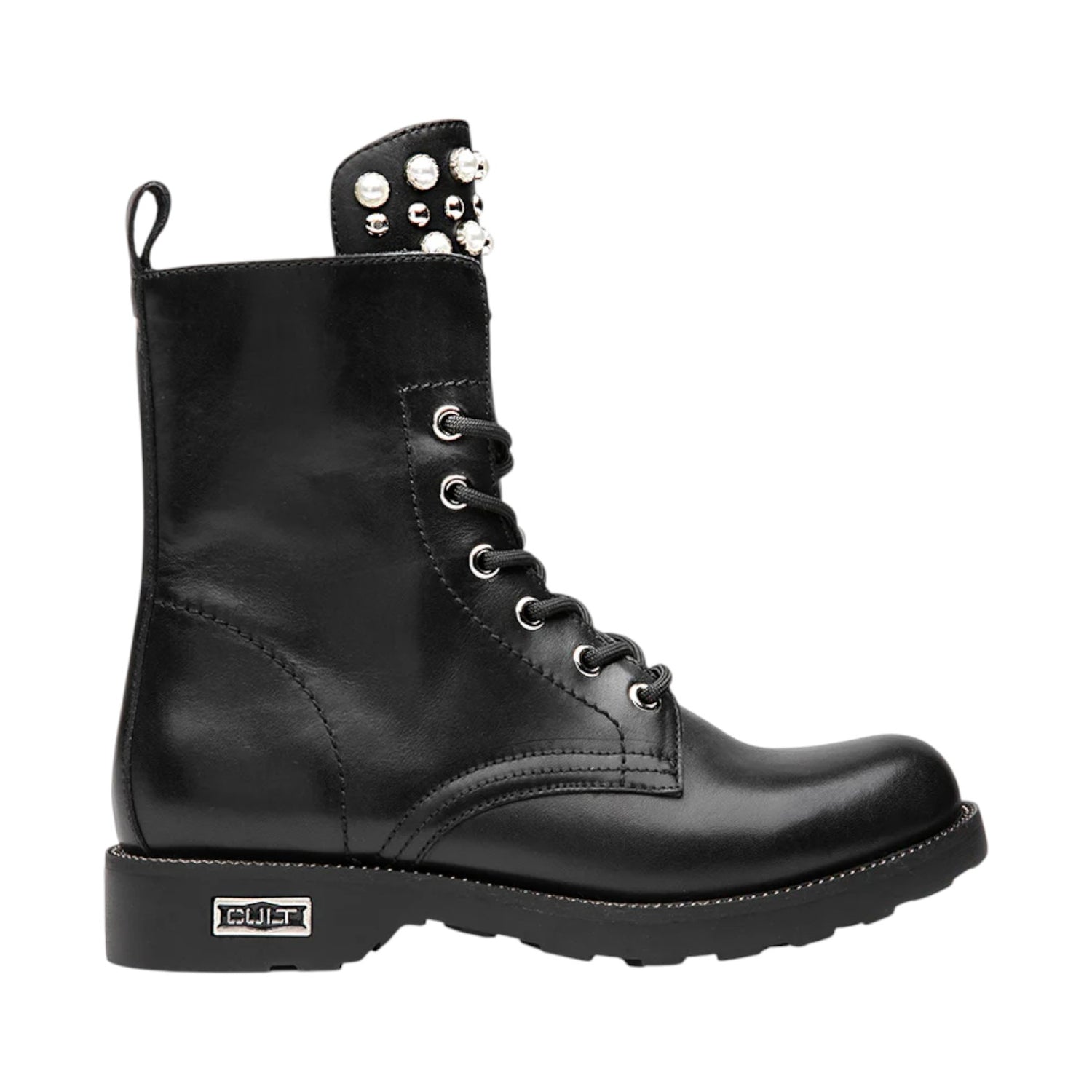 Cult Anfibio Donna in Pelle Nera con Perle